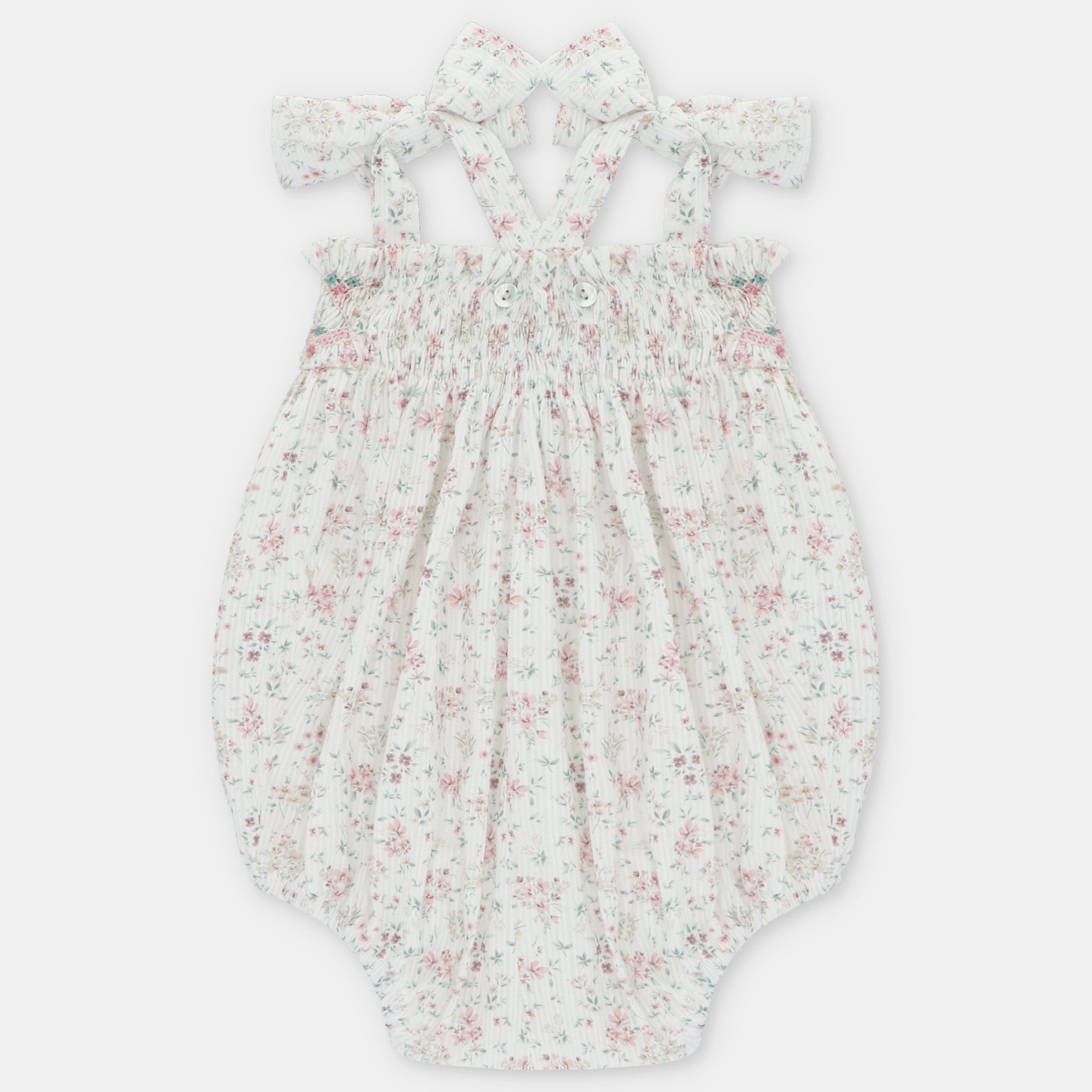 Jardineira floral com favos de mel para bebe da Martín Aranda "Toronto"