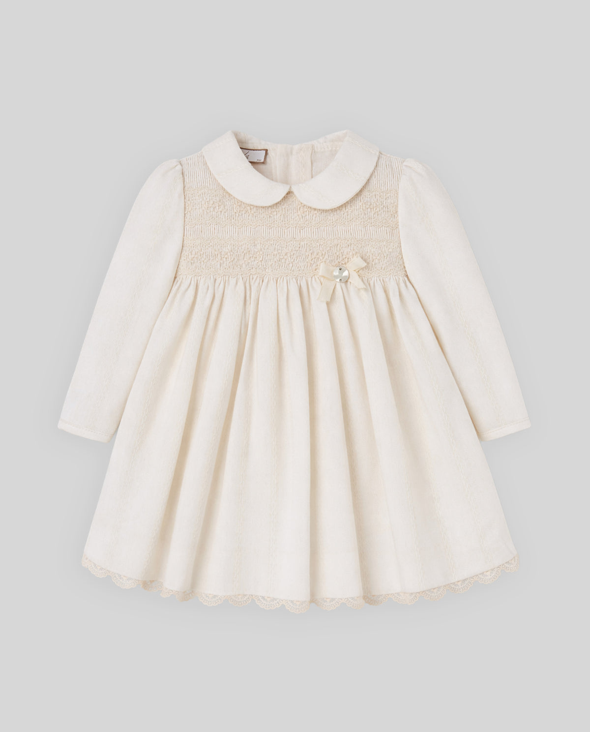 Vestido cerimonia bege e tapa fraldas da Paz Rodriguez "Lua"