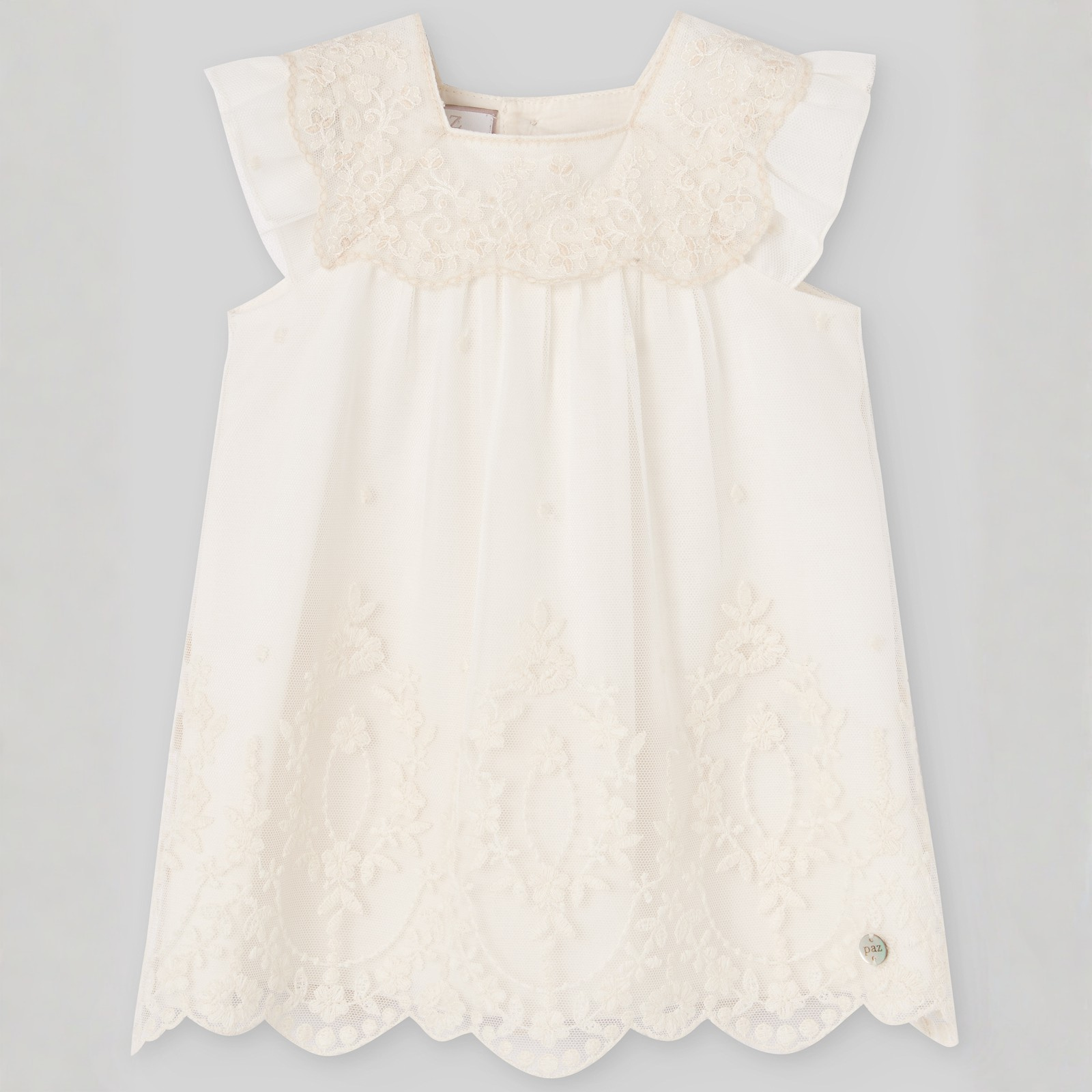 Vestido e tapa fralda para cerimonia em tom pérola da Paz Rodriguez "Cerimónia"