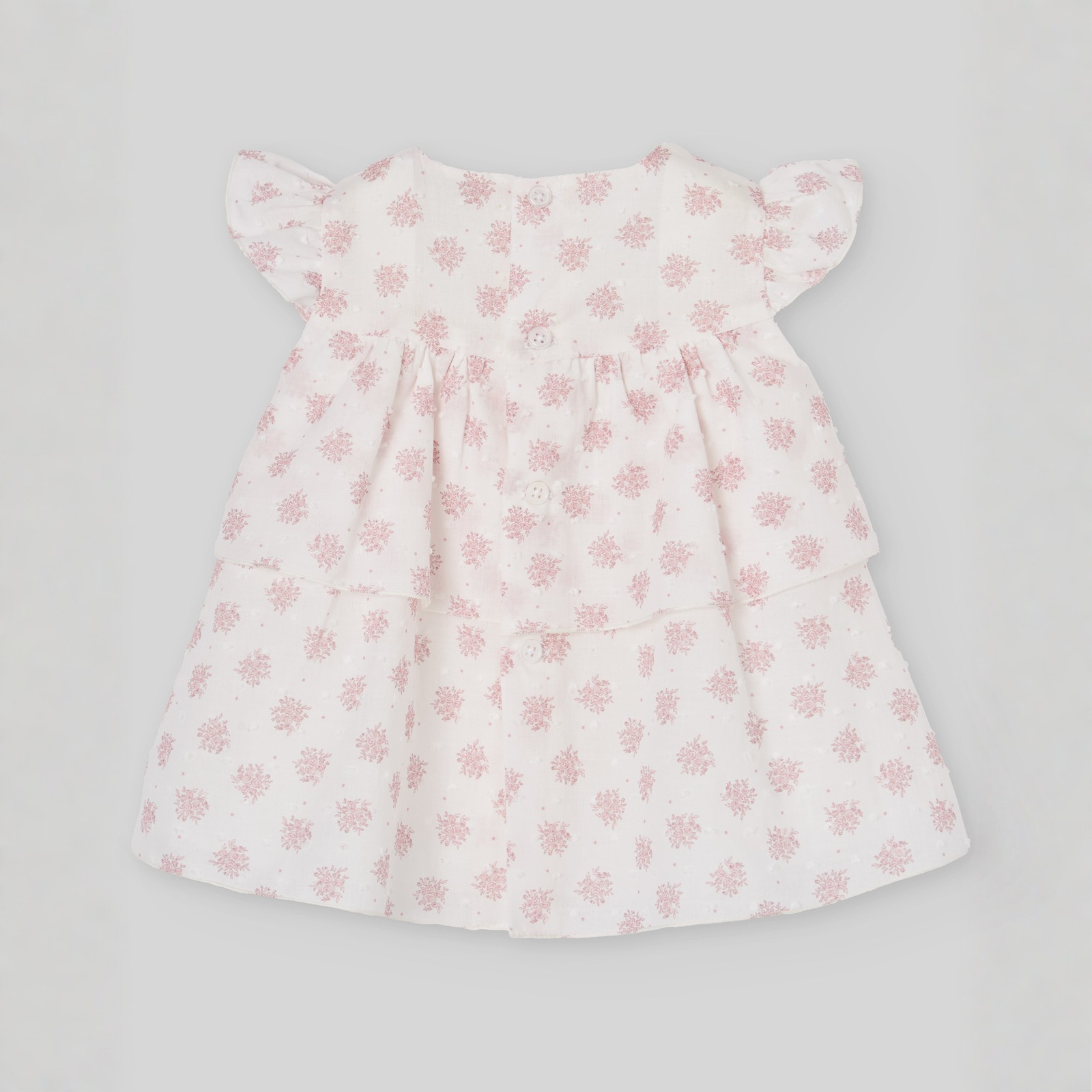 Vestido padrão rosa e tapa fralda da Paz Rodriguez "Mimosa"