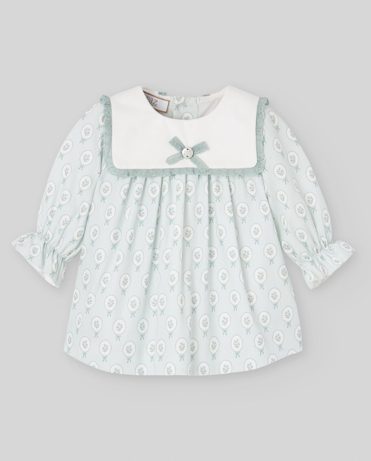 Vestido e tapa fralda verde da Paz Rodriguez "Leira"