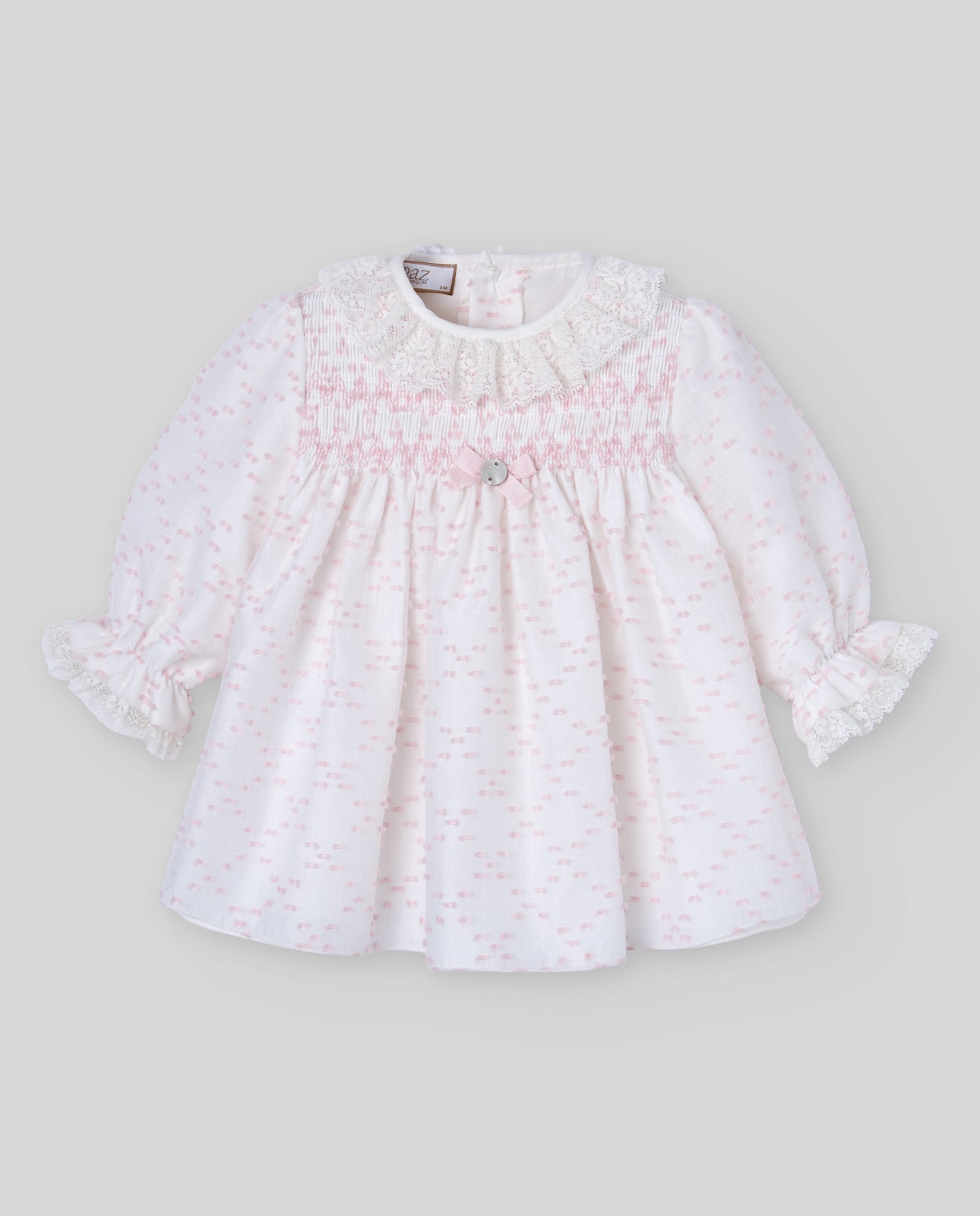 Vestido e tapa fralda com estampado rosa da Paz Rodriguez "Nai"