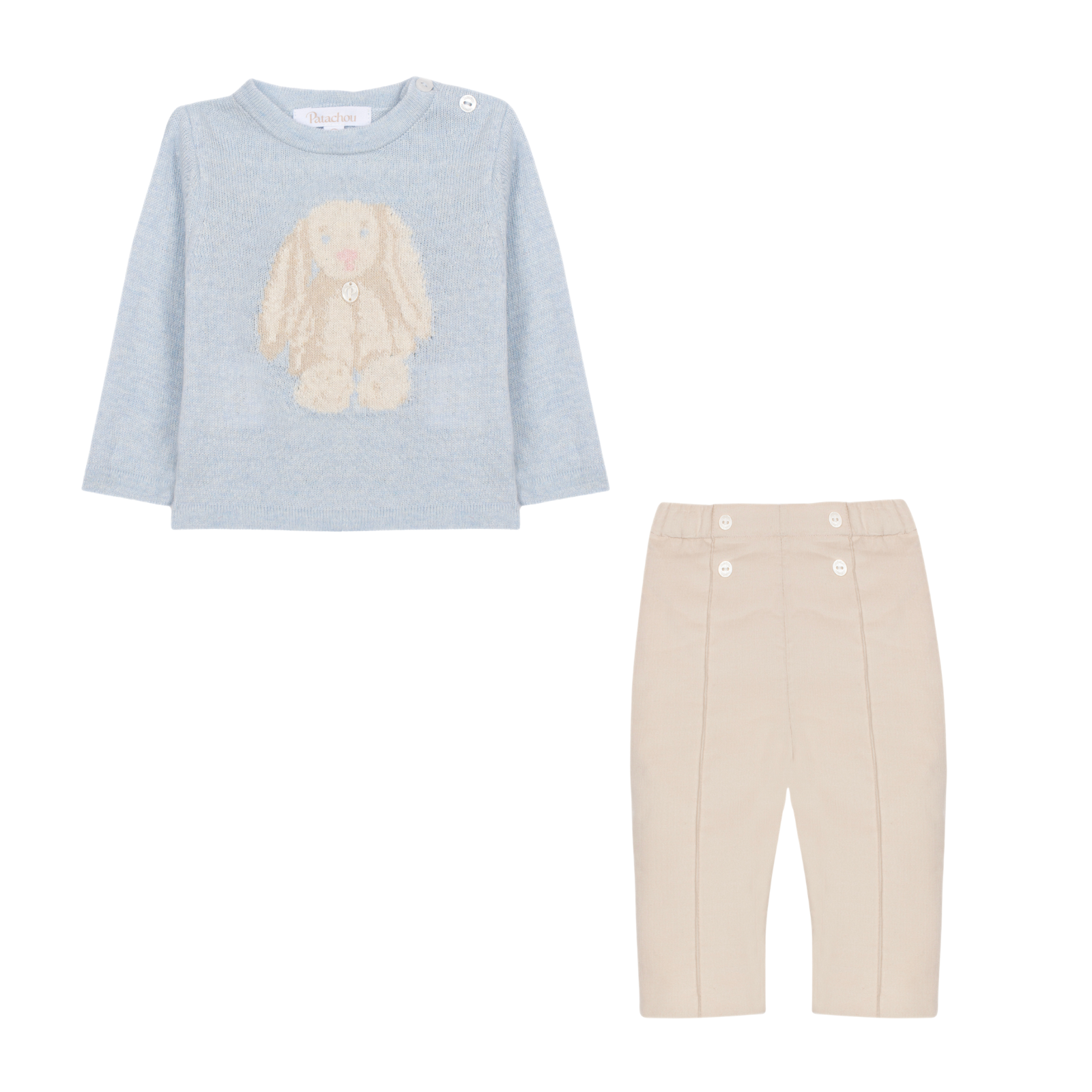 Conjunto camisola malha e calça bege da Patachou "Blue"