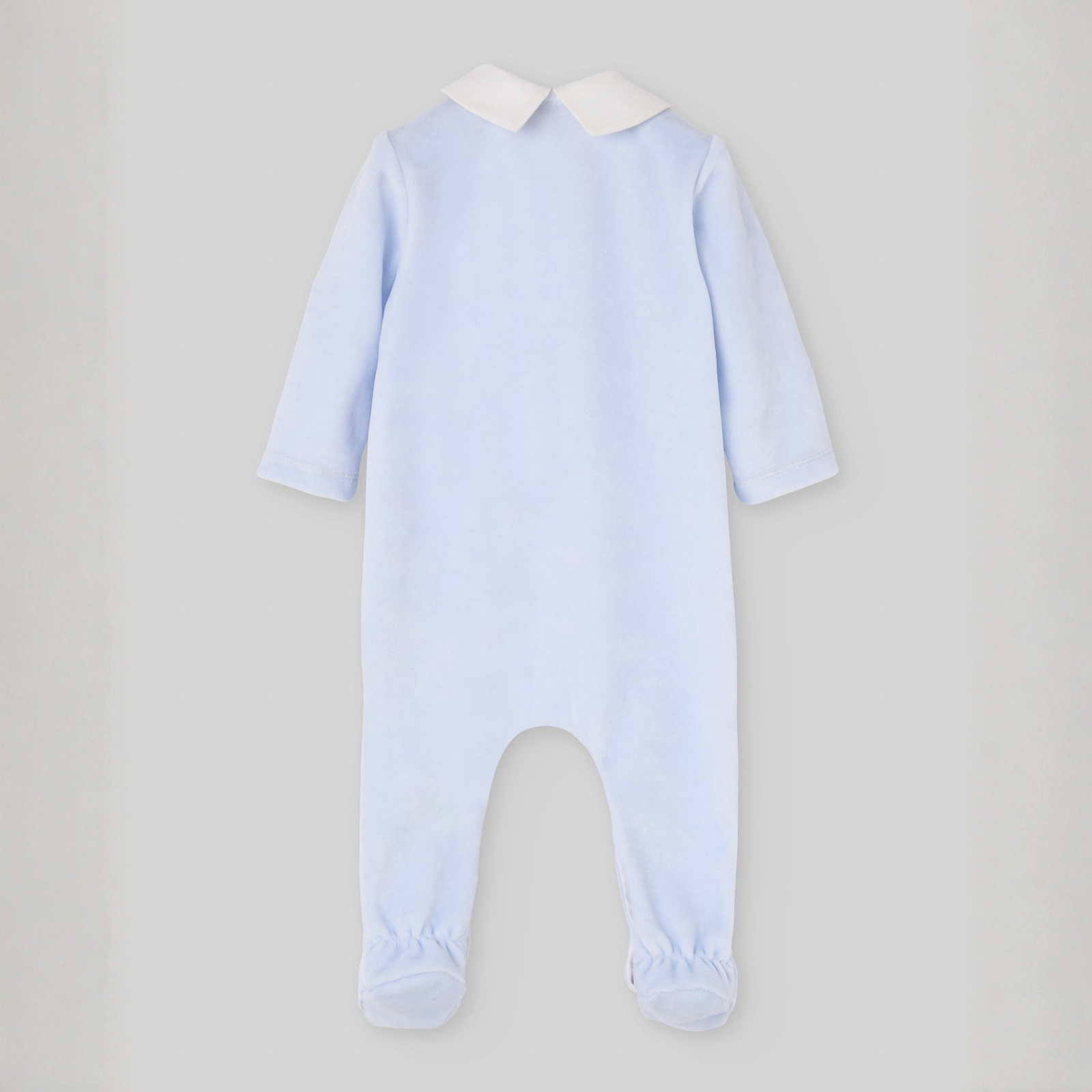 Babygrow laminado azul com gola branca menino da Paz Rodriguez "Ternura"