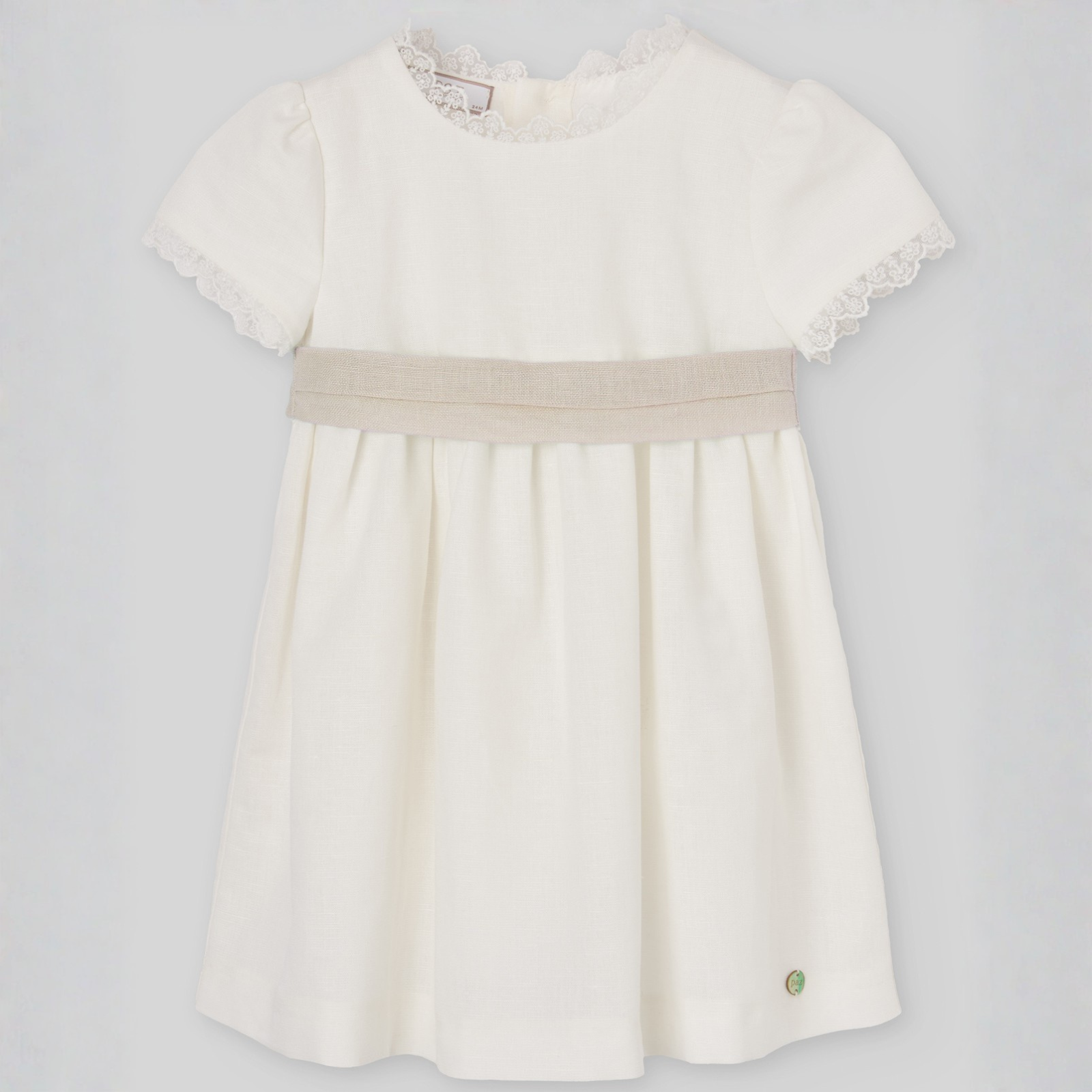 Vestido e tapa fralda para cerimonia pérola e bege da Paz Rodriguez "Cerimónia"