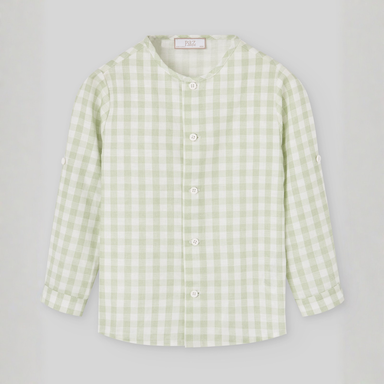 Conjunto camisa vichy verde e calção branco da Paz Rodriguez "Frescura"