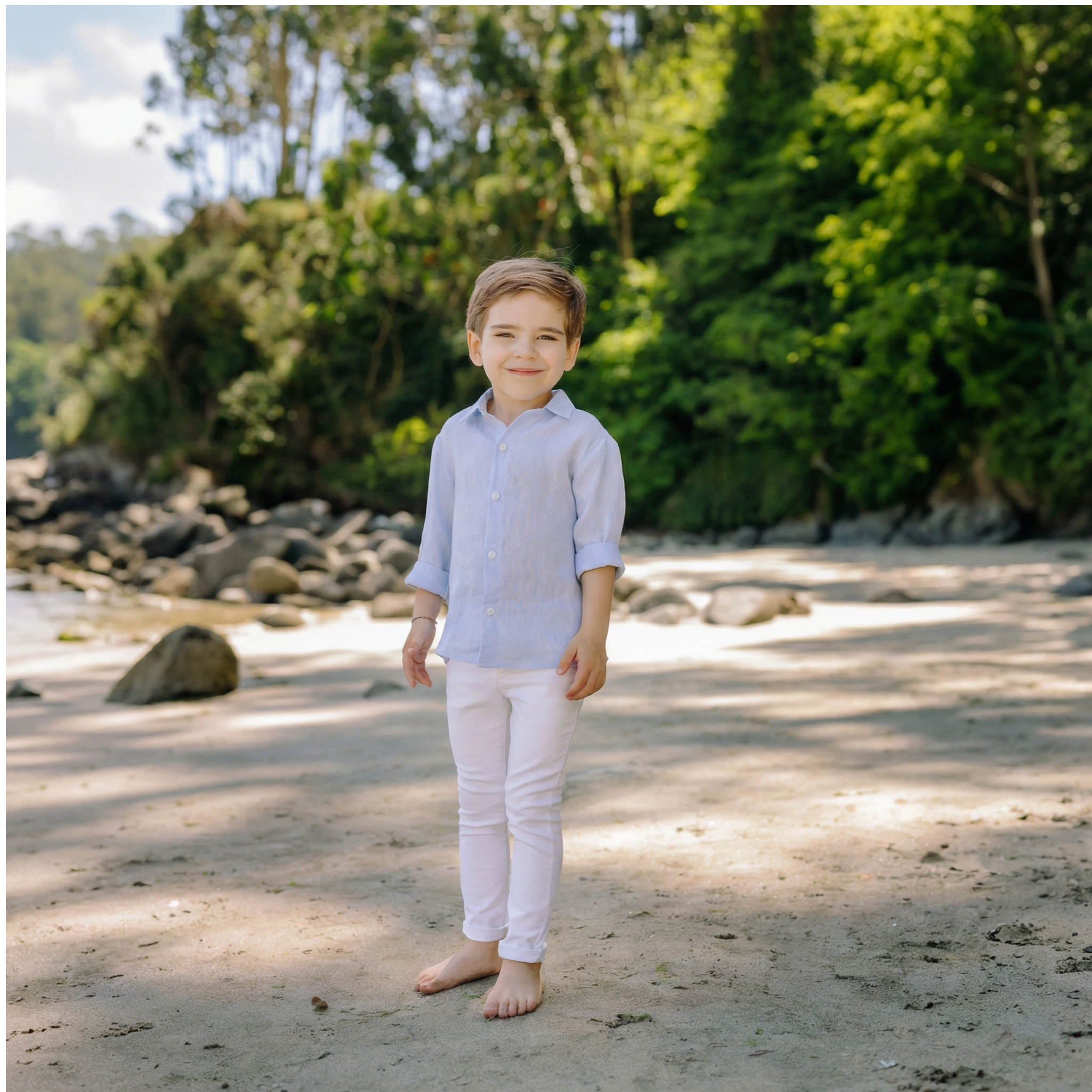 Calça branca da Paz Rodriguez "Cerimónia"