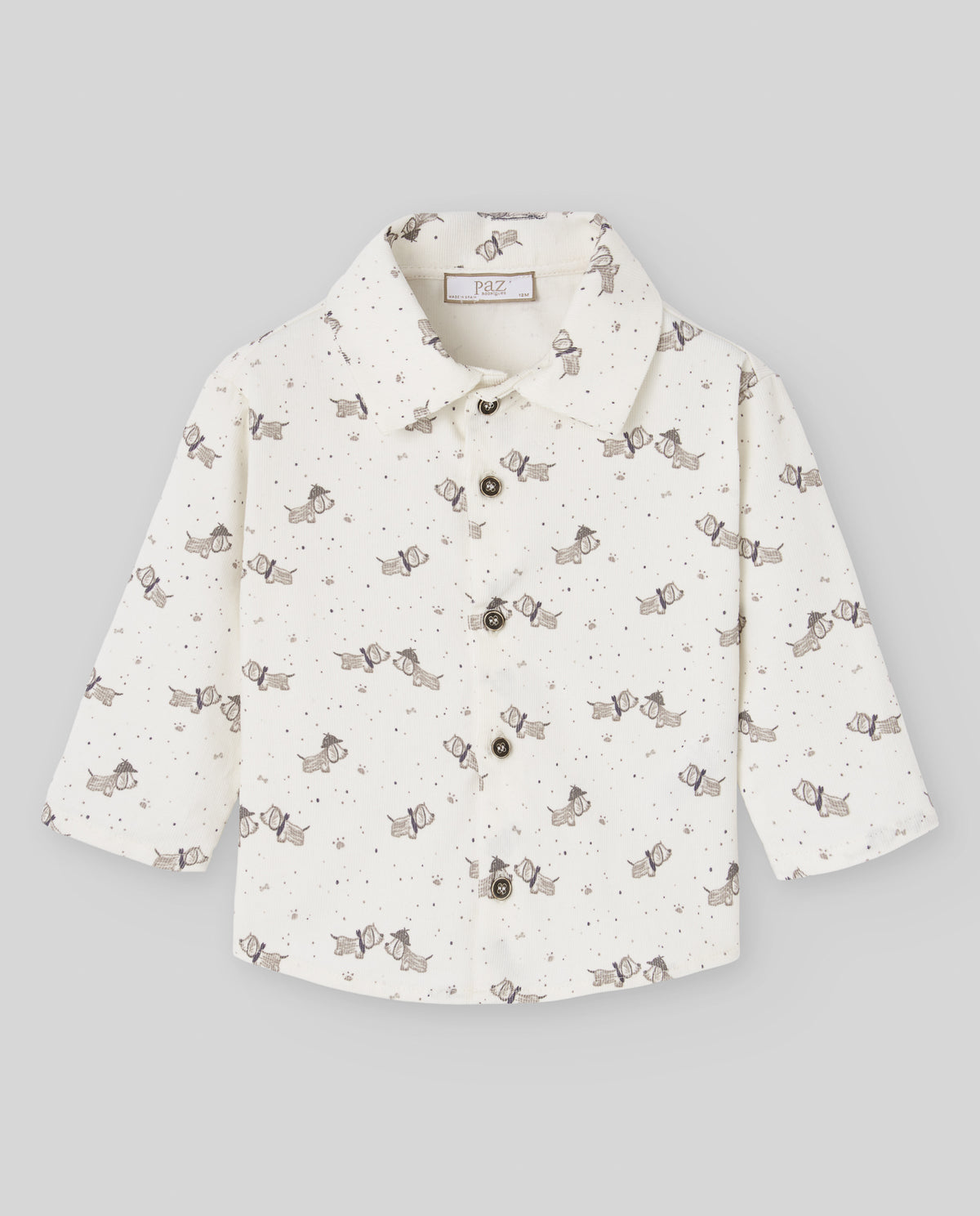 Conjunto camisa estampada e calça castanha da Paz Rodriguez "Noz"