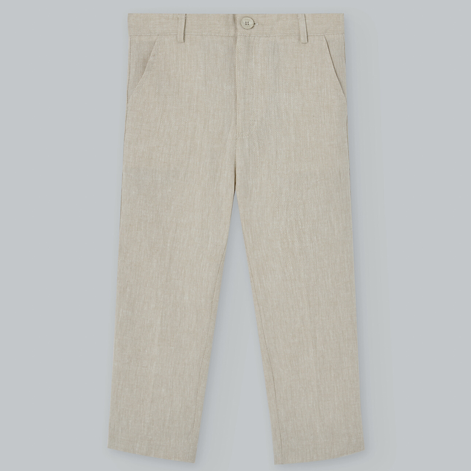 Calça linho bege da Paz Rodriguez "Cerimónia"