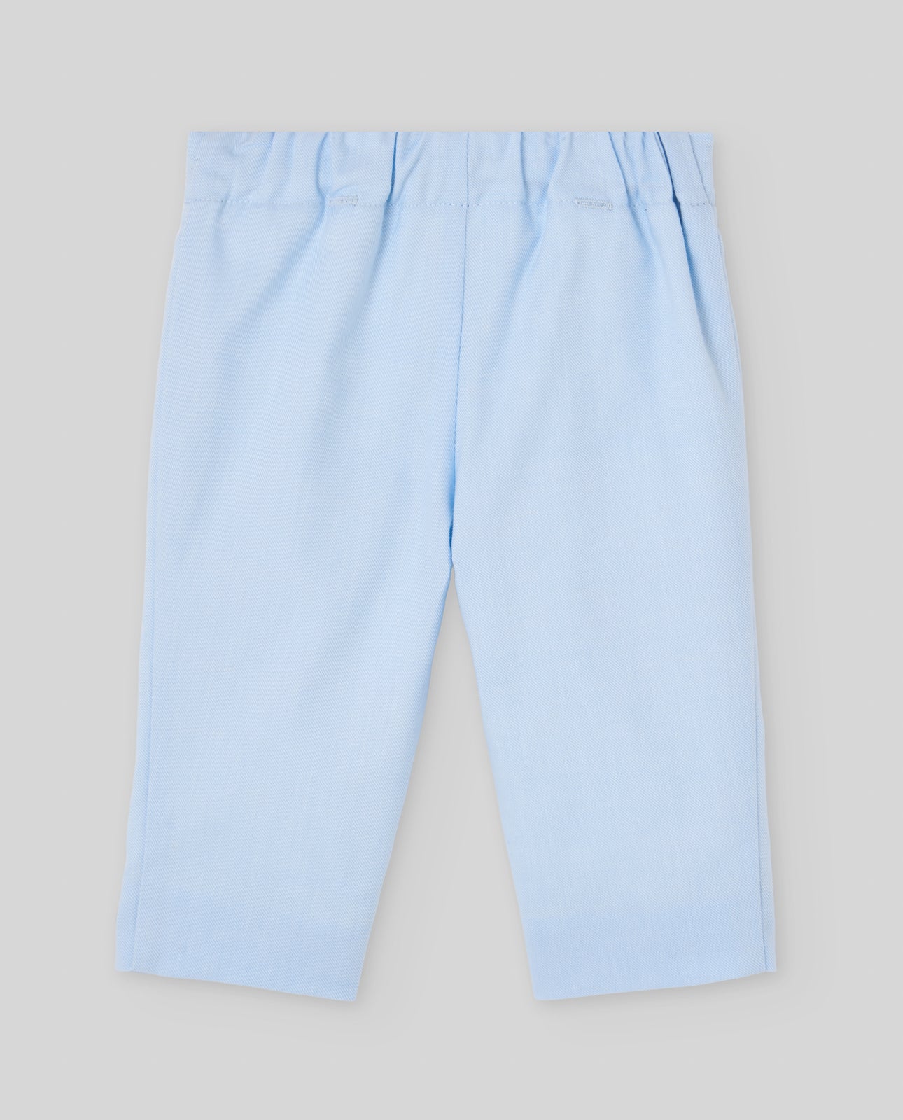 Conjunto cerimónia blusa pérola e calça azul da Paz Rodriguez "Fogar"