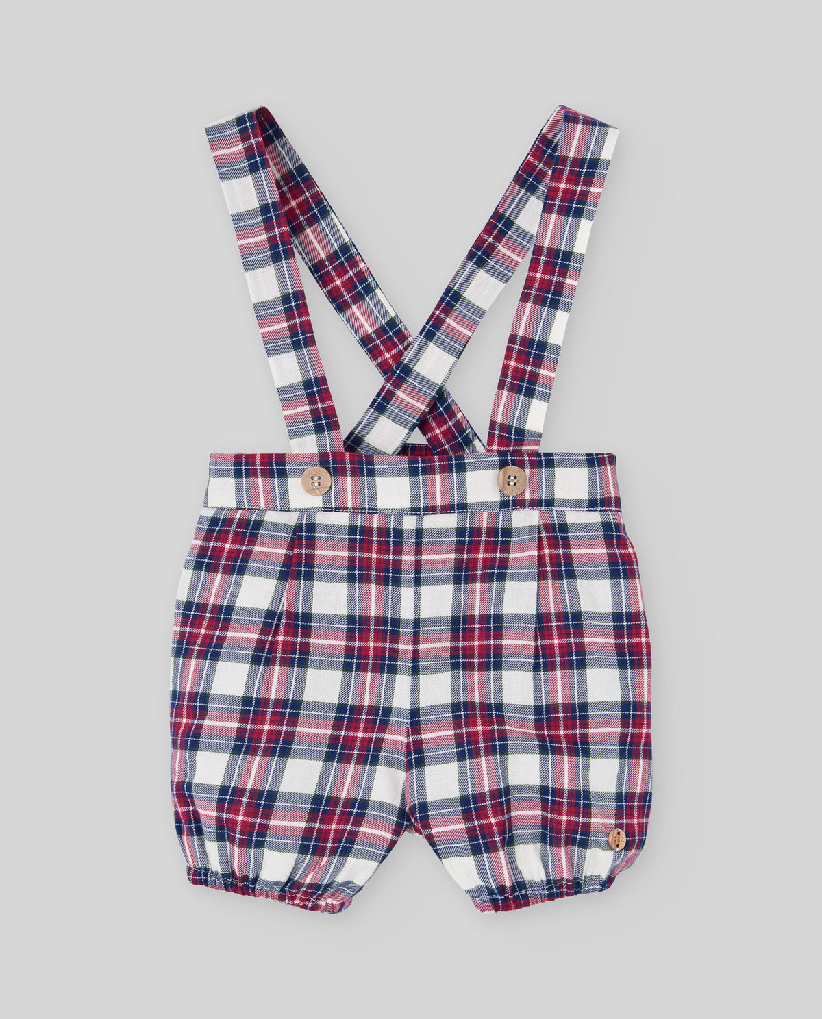 Conjunto blusa e calção xadrez com alças da Paz Rodriguez "Nadal"