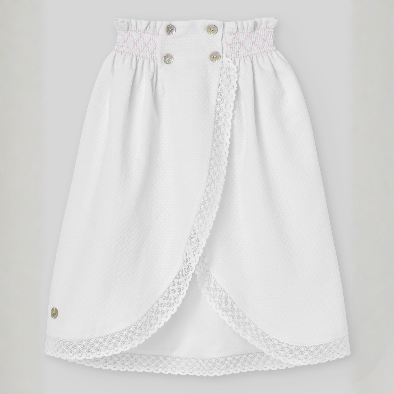 Saial recém nascido branco e rosa da Paz Rodriguez "Alaia"