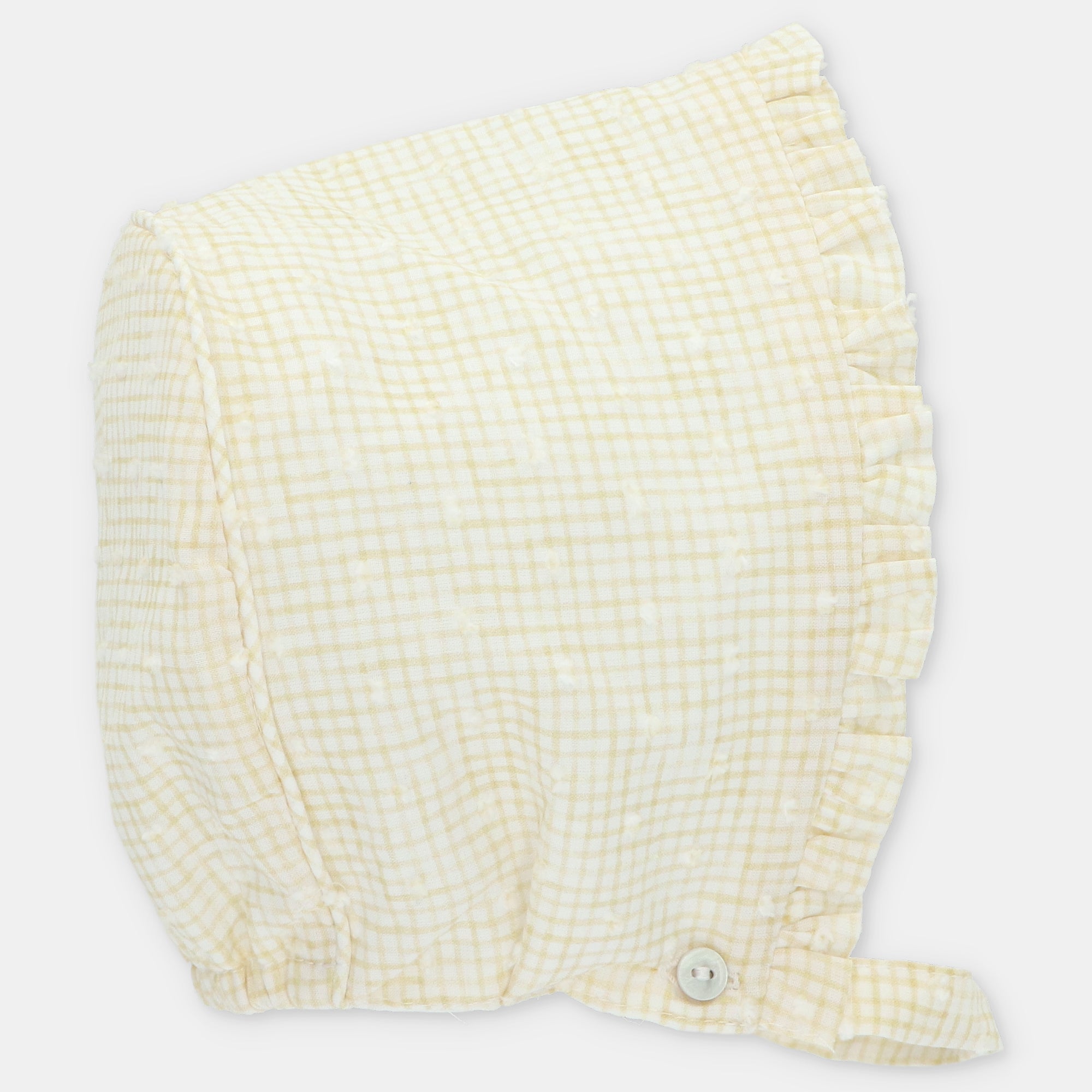 Touca vichy amarelo para bebe menina da Martín Aranda "Winnipeg"