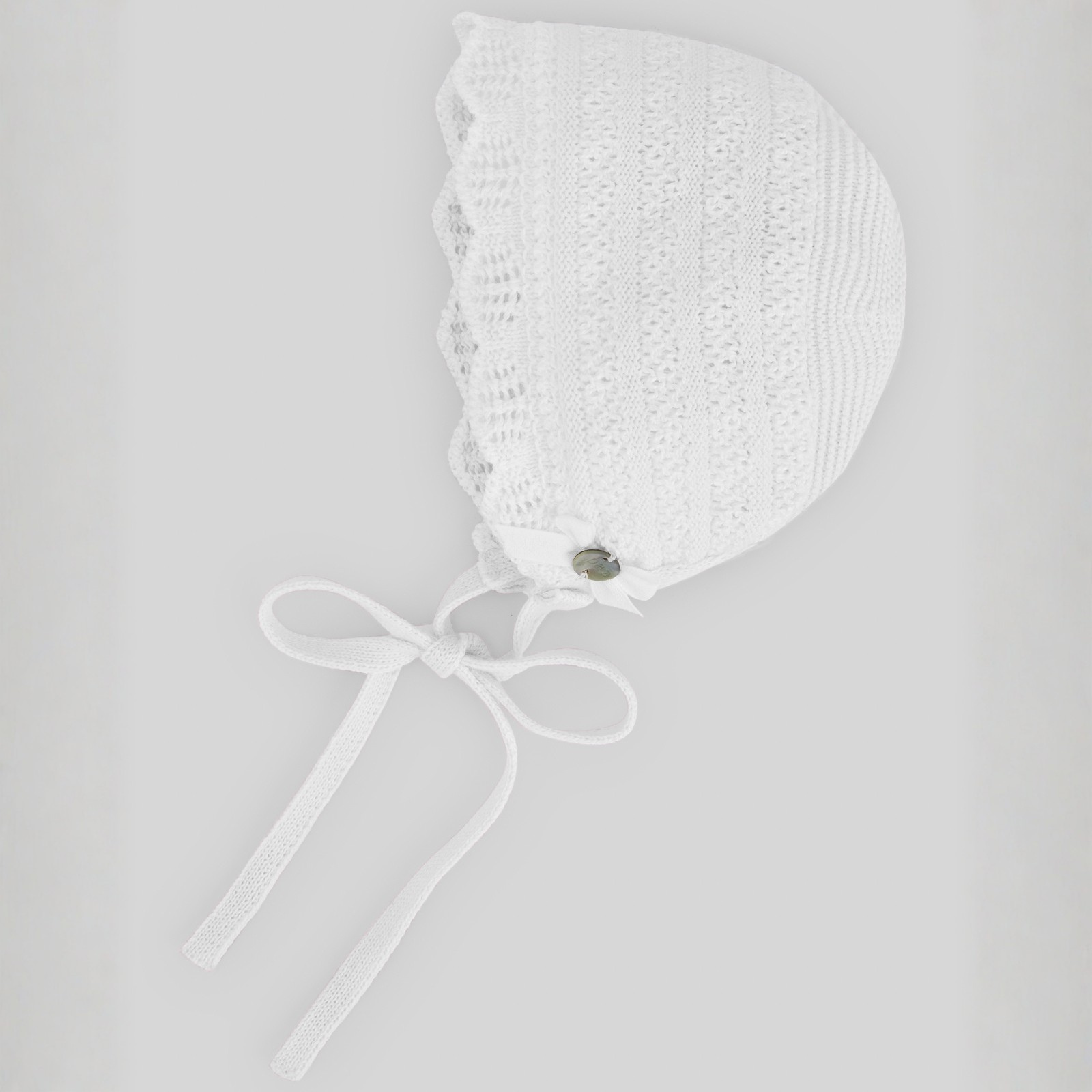 Touca recém nascido em malha branco da Paz Rodriguez "Alaia"