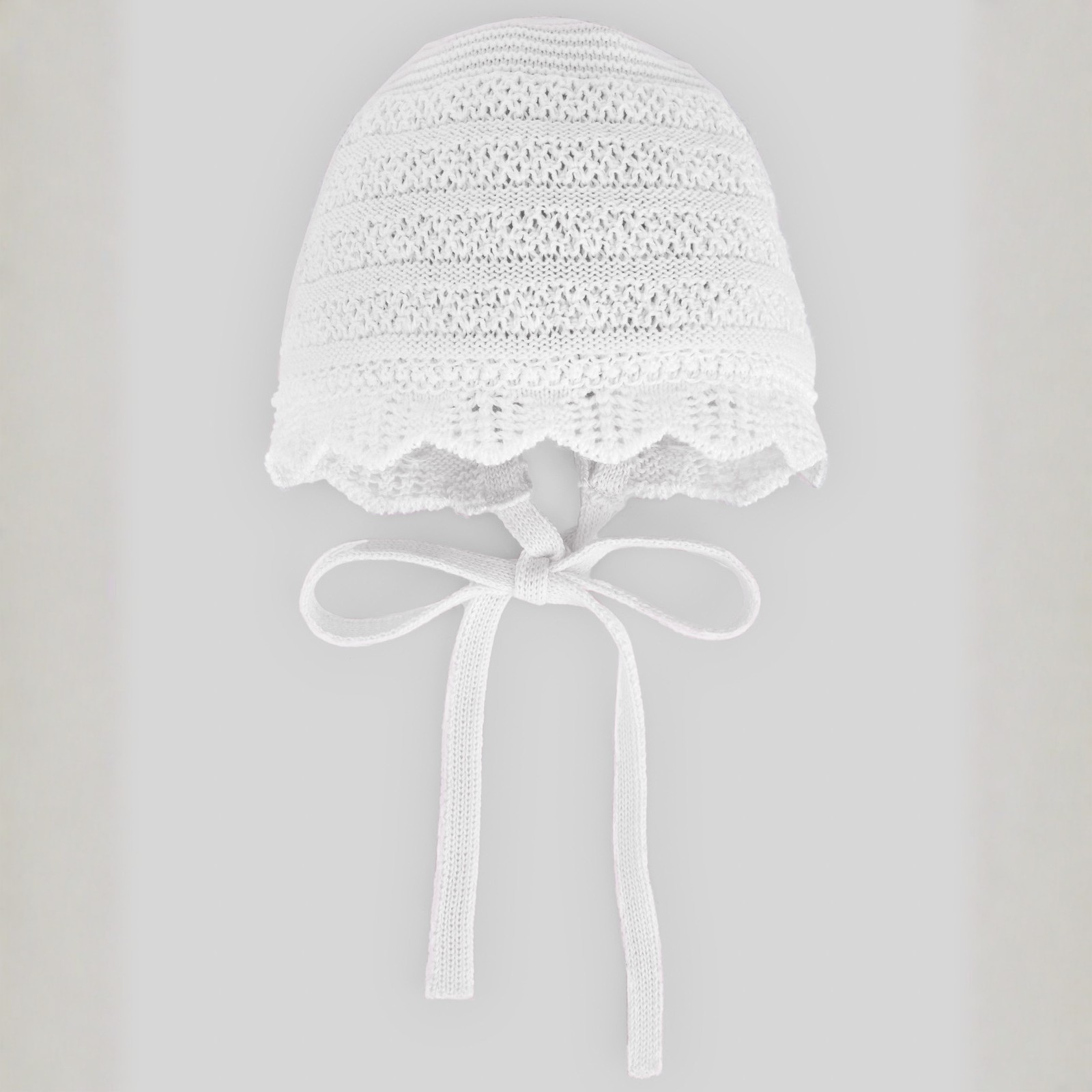 Touca recém nascido em malha branco da Paz Rodriguez "Alaia"