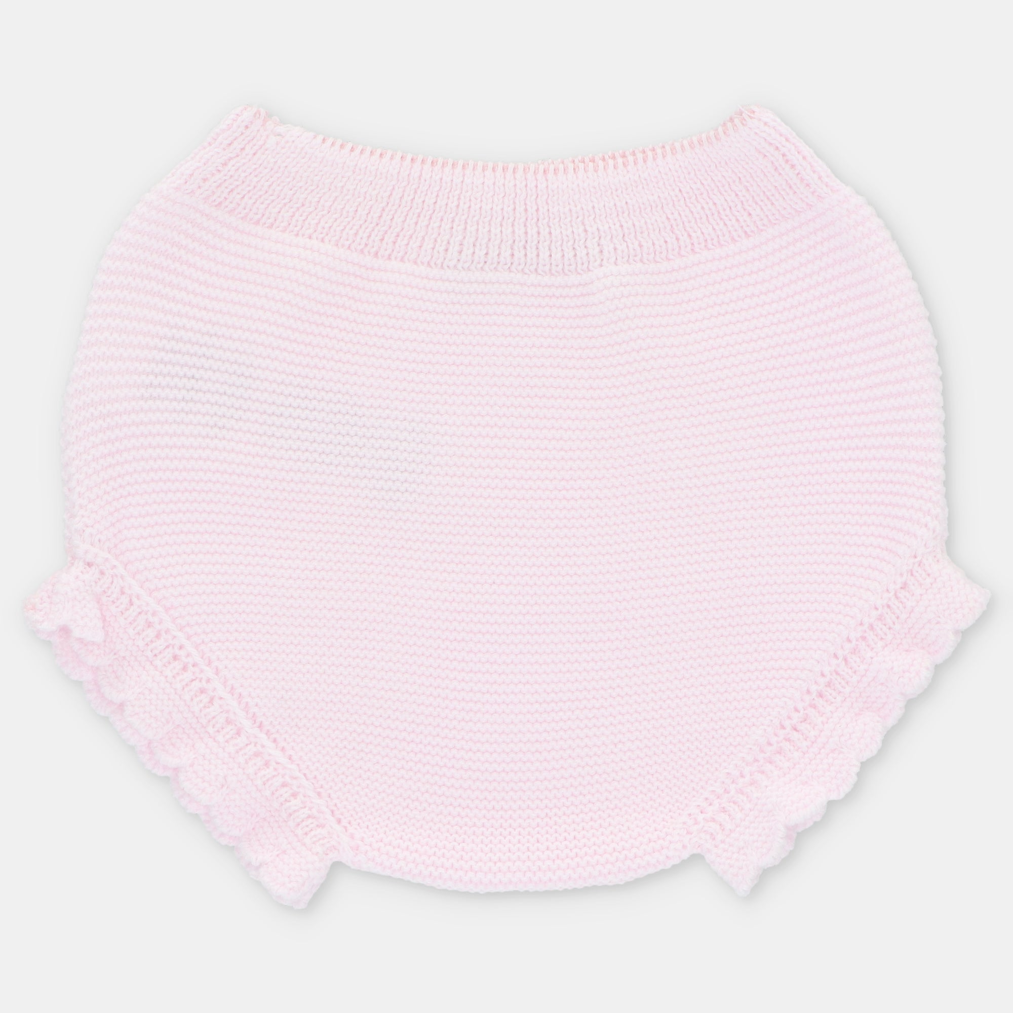 Vestido combinado rosa e branco e tapa fralda para bebé da Martín Aranda "Montreal"