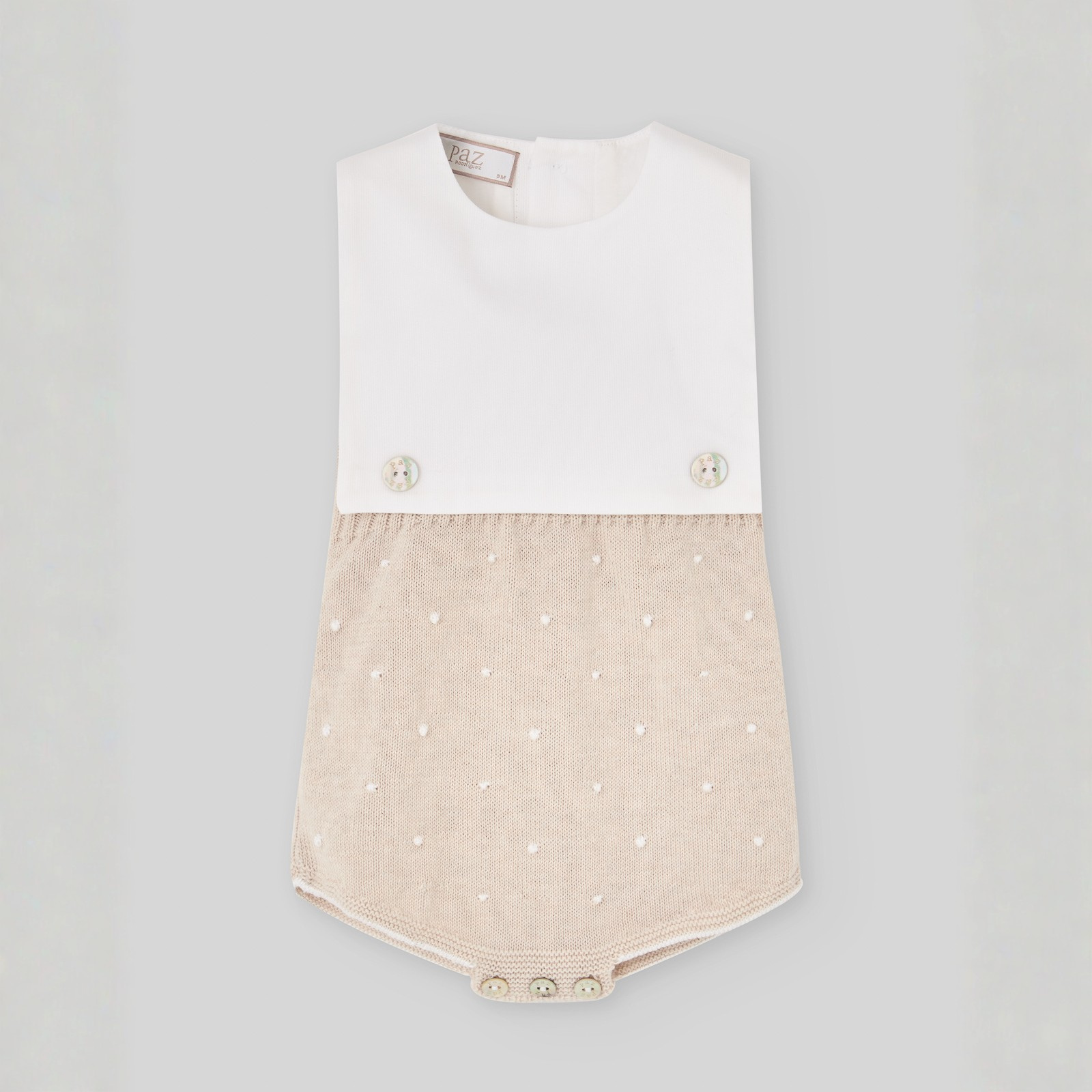 Fofo combinado bege e branco da Paz Rodriguez "Nectar"