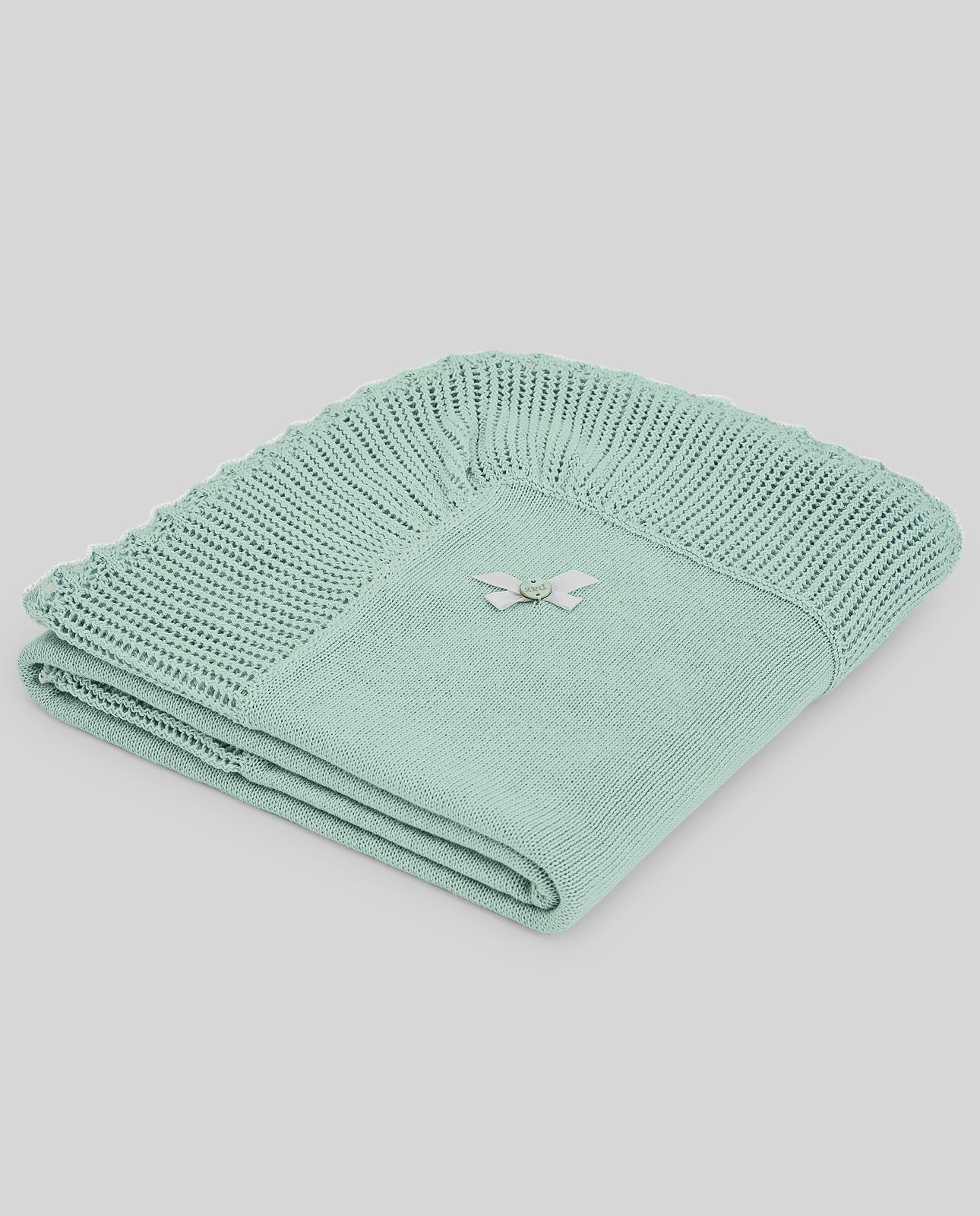 Manta em malha verde da Paz Rodriguez "Cauce"