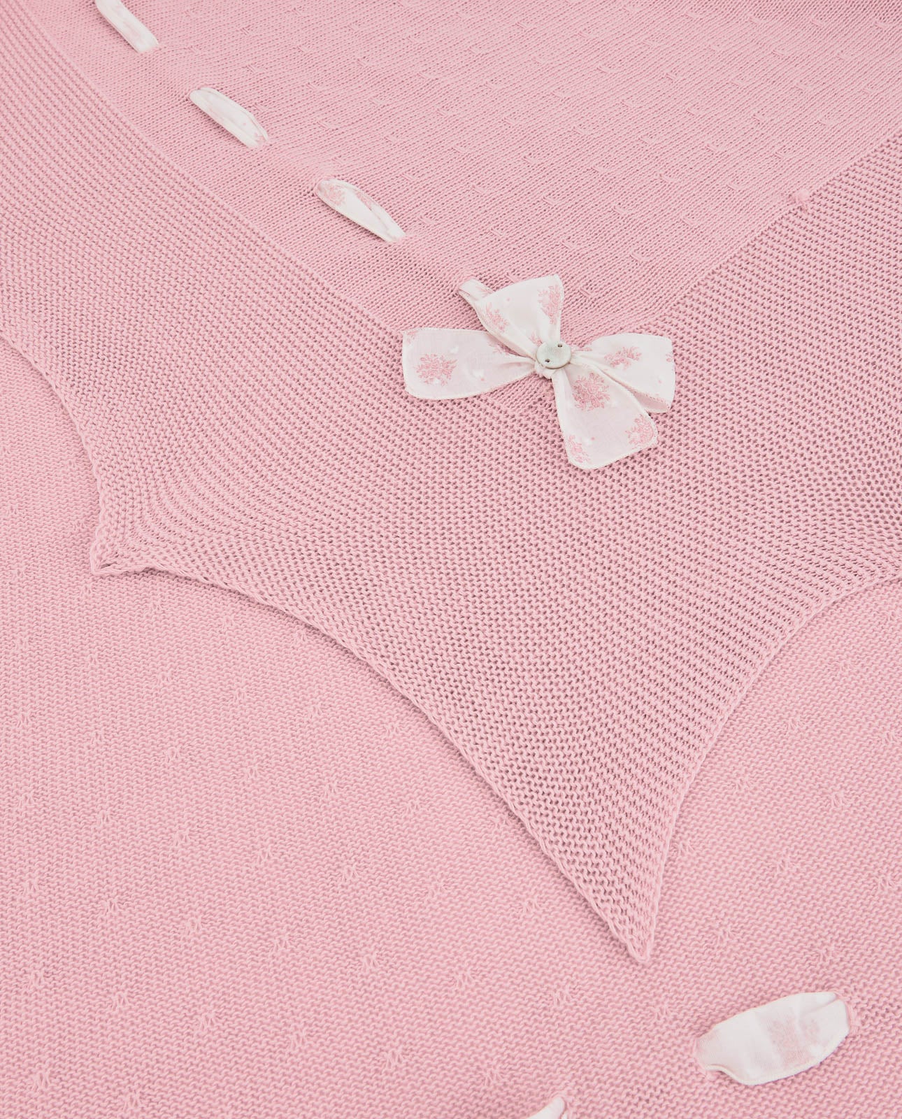 Manta em malha rosa da Paz Rodriguez "Mimosa"