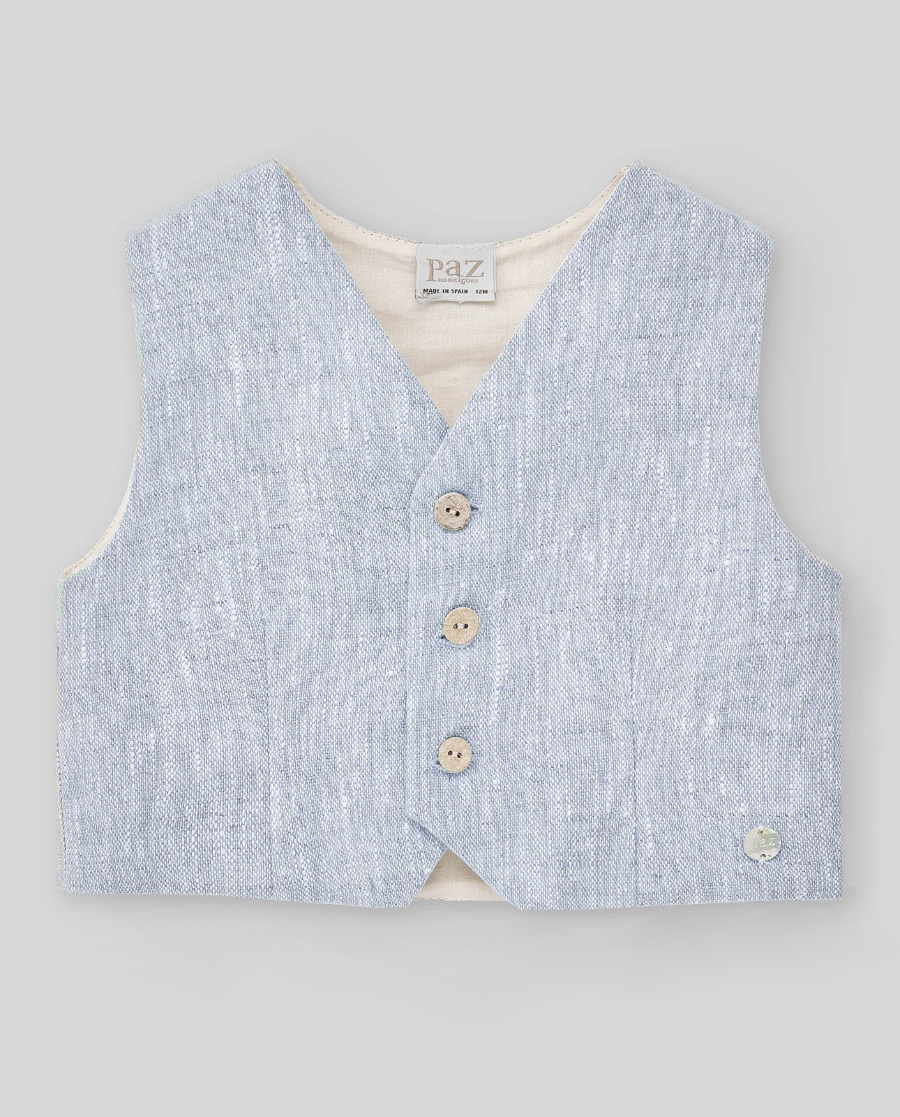 Colete de linho azul da Paz Rodriguez "Cerimónia"