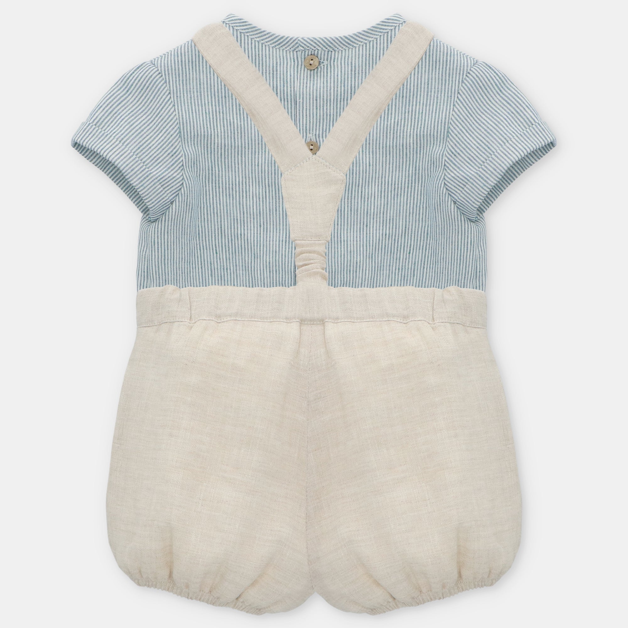 Conjunto blusa e calção bege com alças da Martín Aranda "Milton"