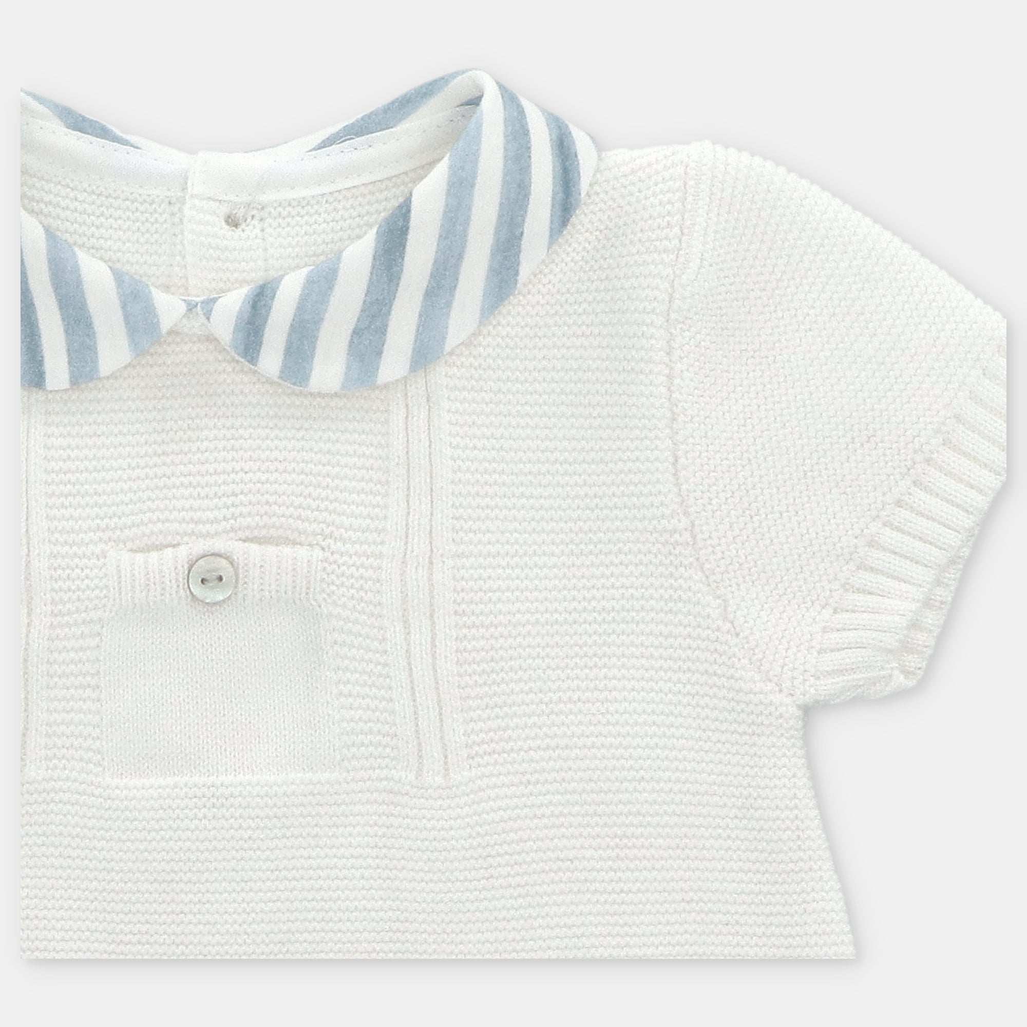 Conjunto camisola de malha e calção com riscas azuis para bebe da Martín Aranda "Surrey"