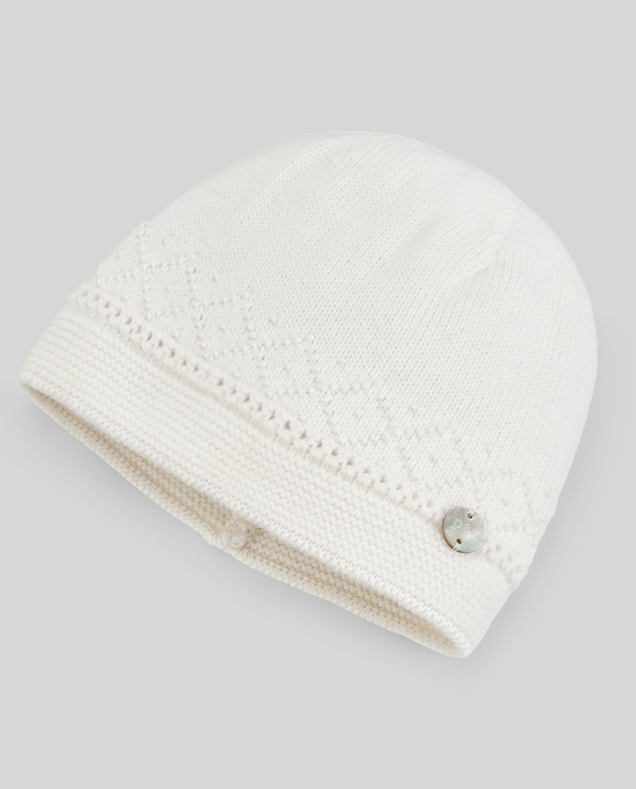 Gorro recém nascido em malha pérola da Paz Rodriguez "Paz"