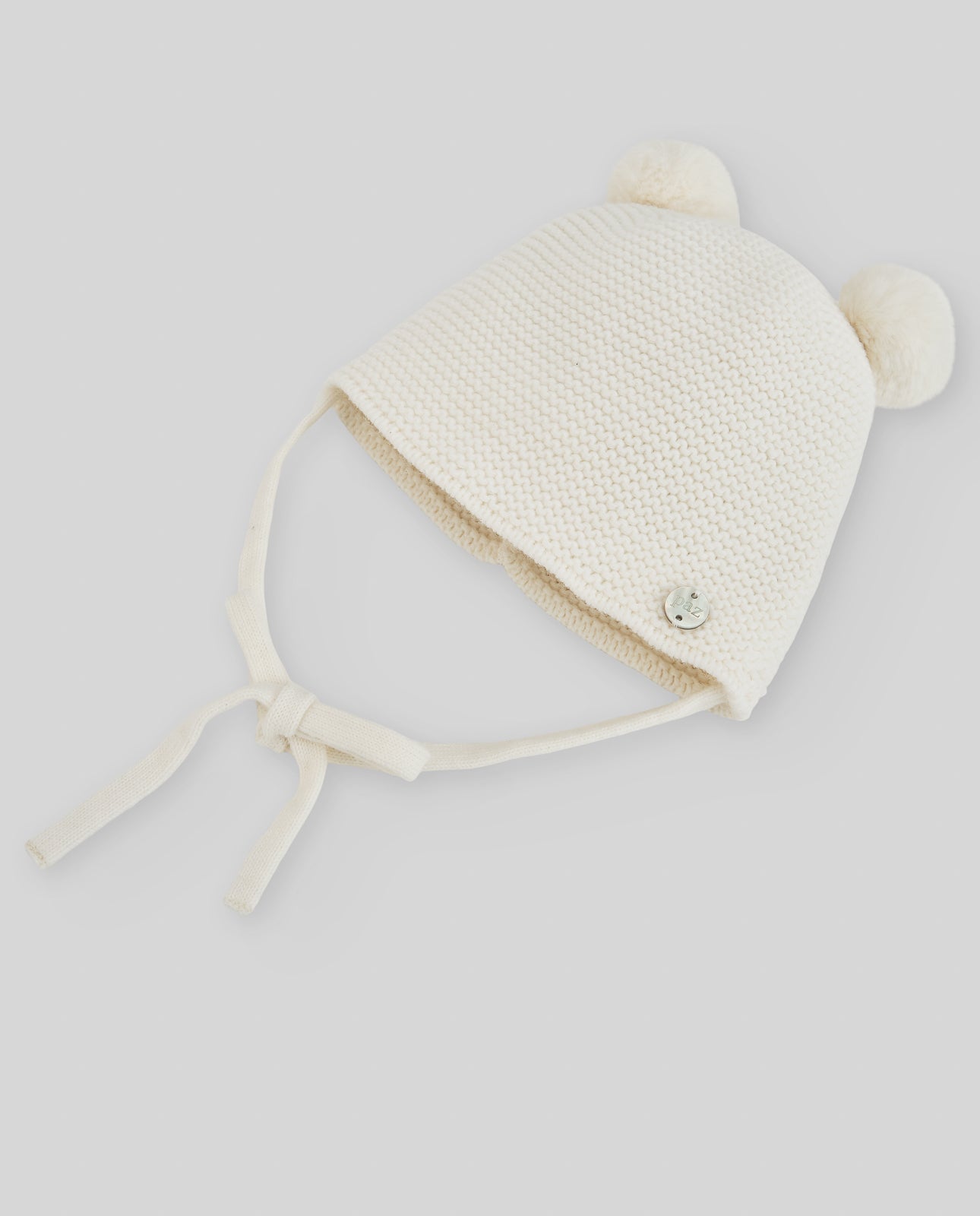 Gorro com pompons bege da Paz Rodriguez "Mel"