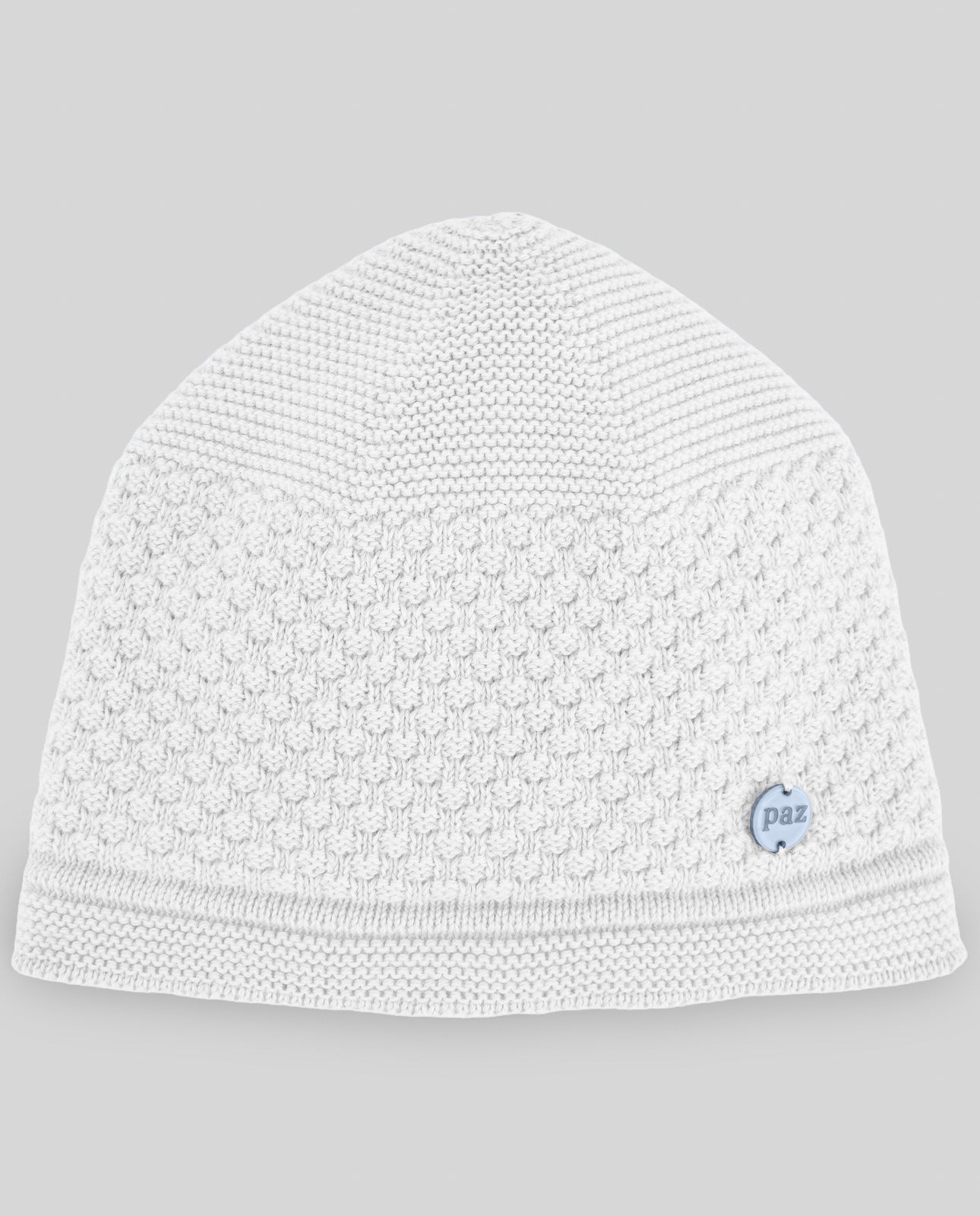 Gorro branco recém-nascido da Paz Rodriguez "Espuma"