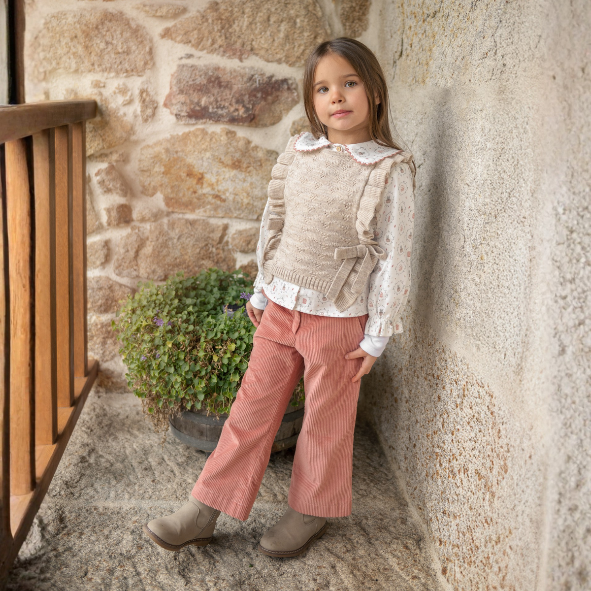 Colete de malha bege da Paz Rodriguez "Lumbre"