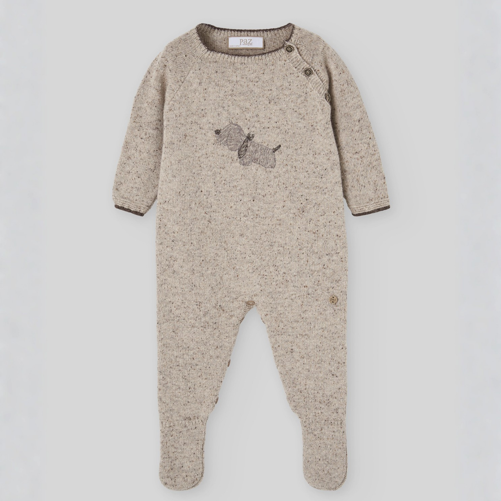 Babygrow para recém-nascido bege da Paz Rodriguez "Noz"