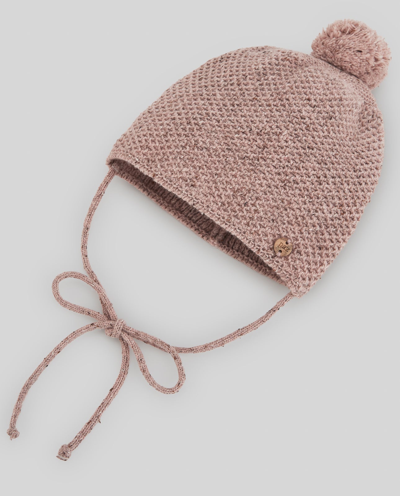 Gorro com pompom em malha rosa da Paz Rodriguez "Moneca"