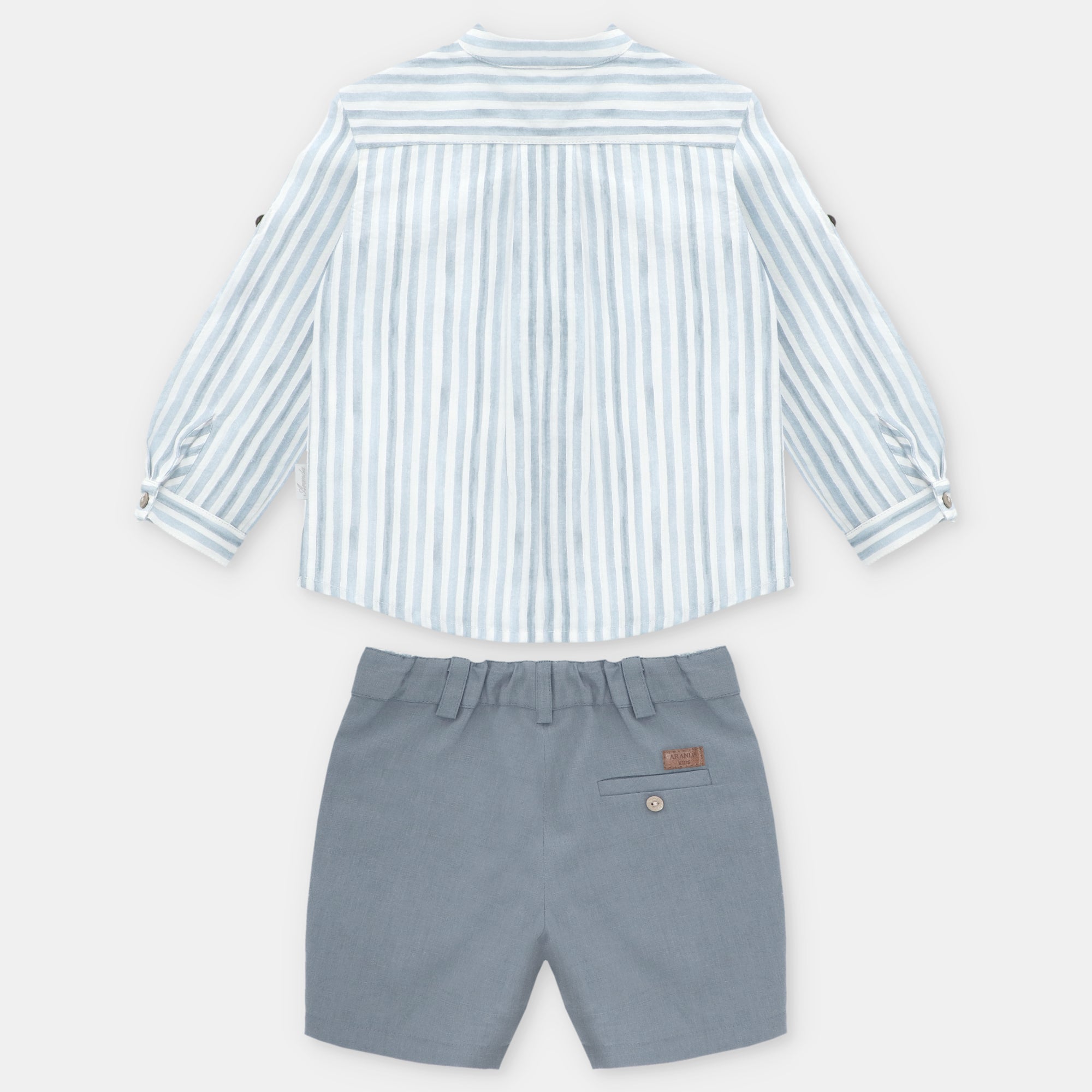 Conjunto camisa riscas e calção azul para menino da Martín Aranda "Surrey"