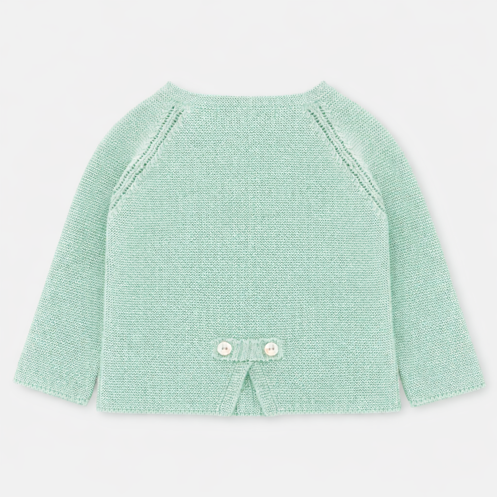 Casaco de malha verde água para bebe da Martín Aranda "Surrey"