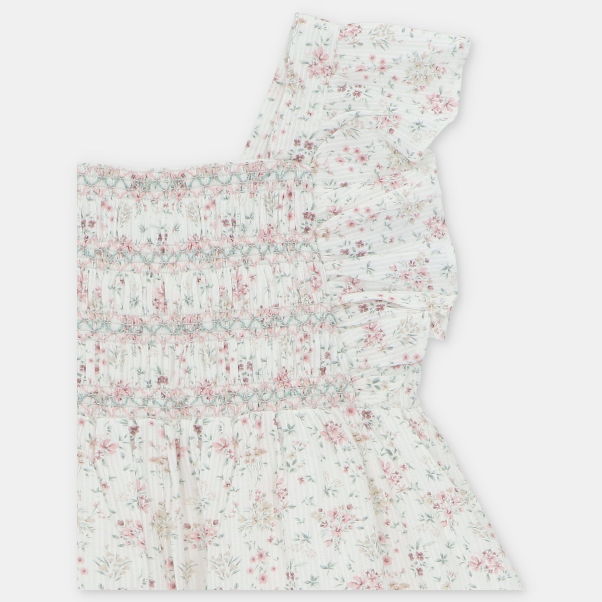 Vestido floral com favos de mel para menina da Martín Aranda "Toronto"