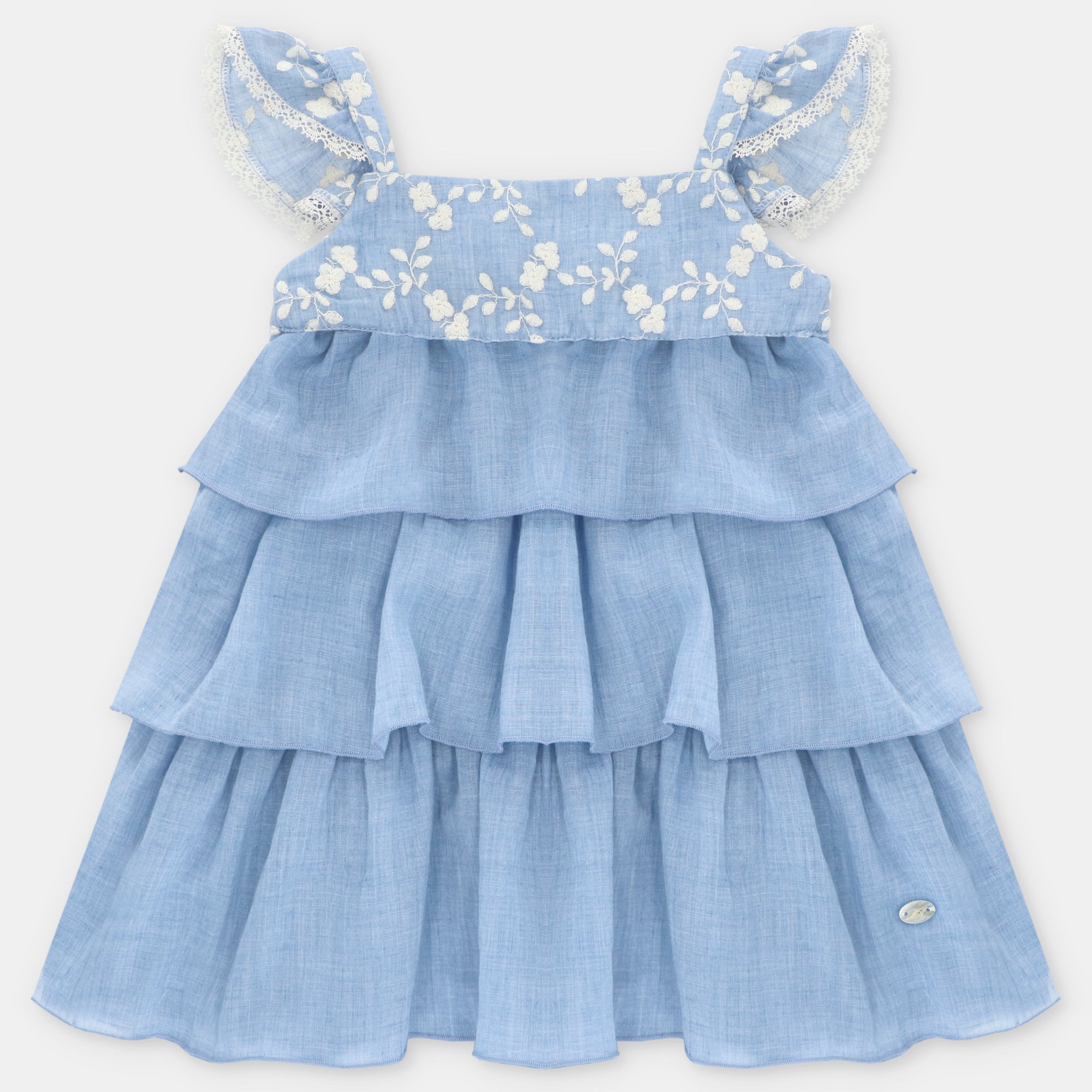 Vestido azul com bordado para menina da Martín Aranda "Surrey"
