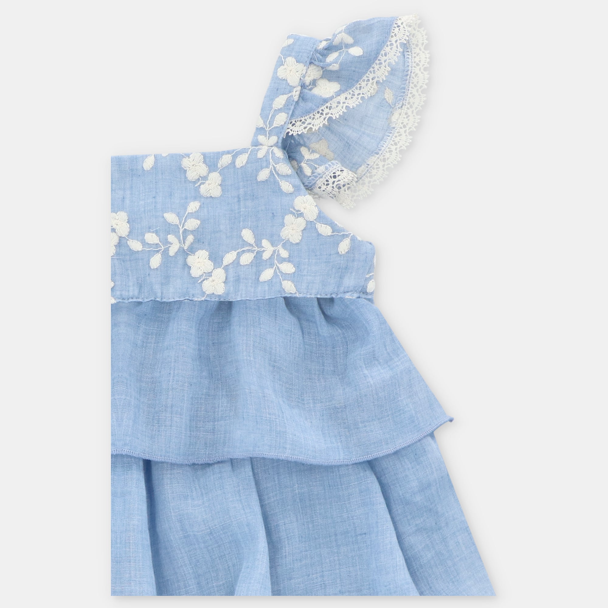 Vestido azul com bordado para menina da Martín Aranda "Surrey"