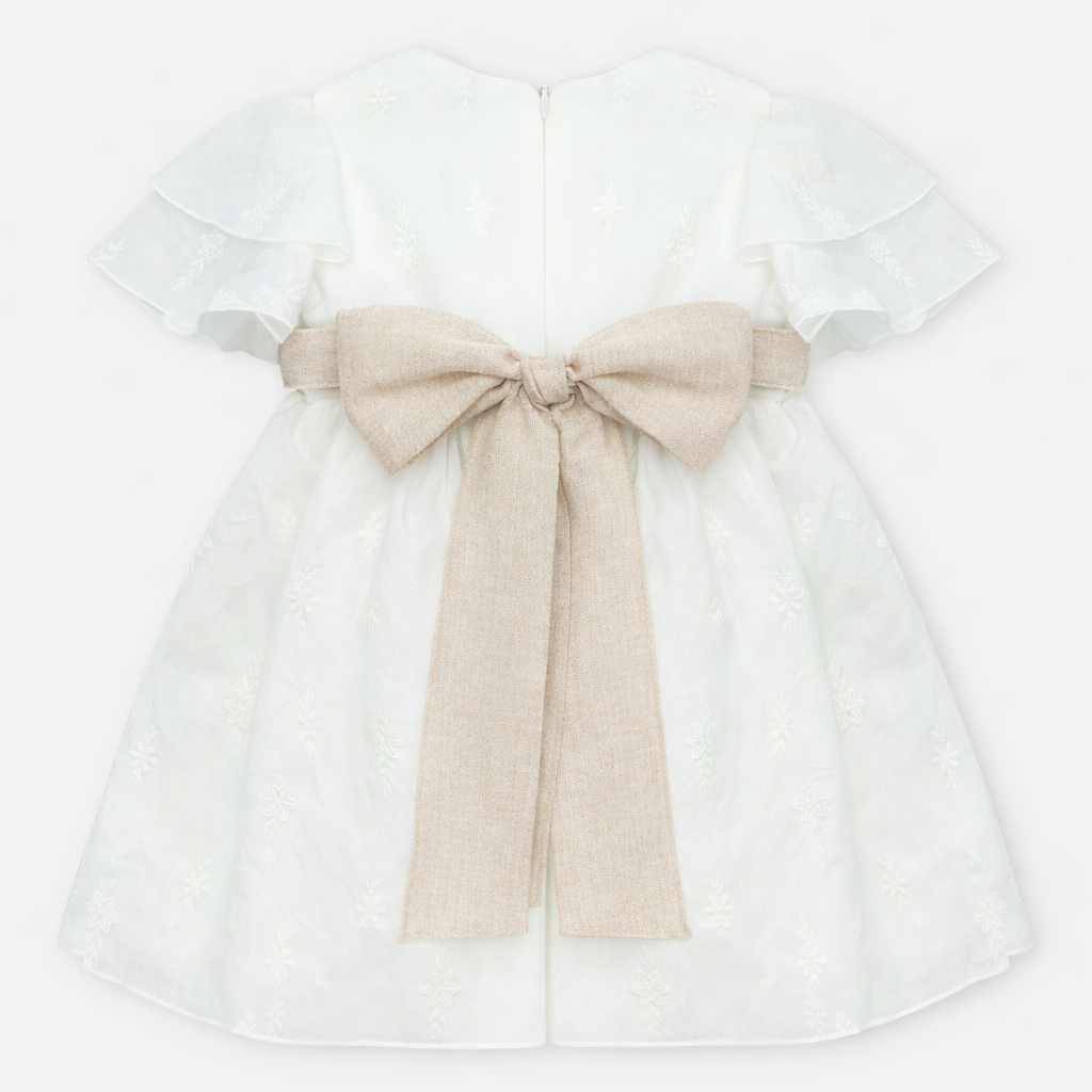 Vestido cerimónia com faixa em bege da Martín Aranda "Victoria"