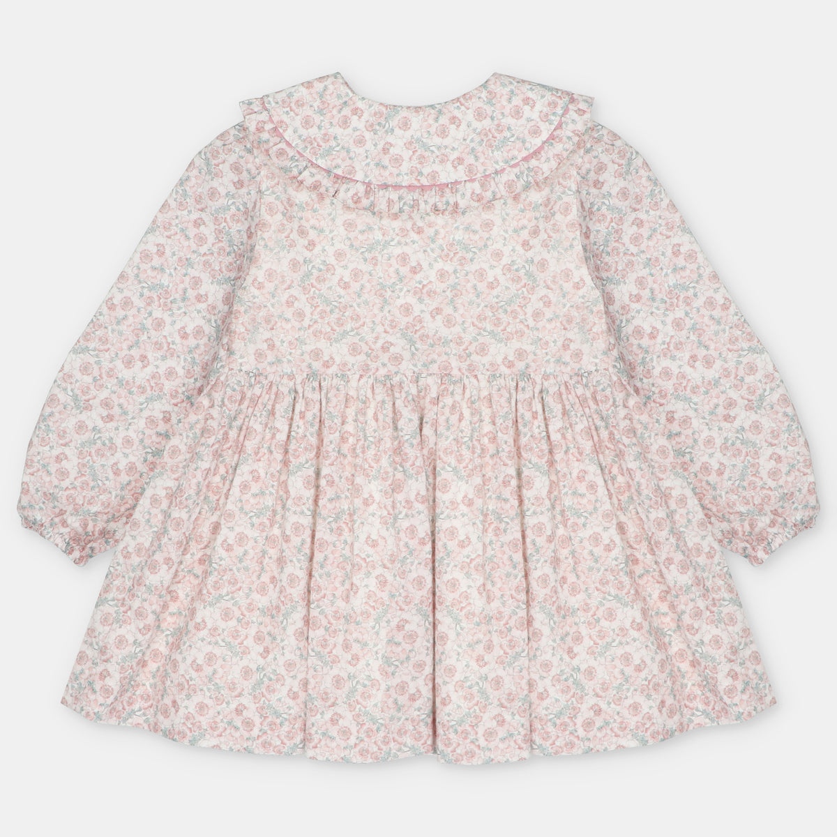 Vestido floral rosa com favos de mel da Martín Aranda "Lena"