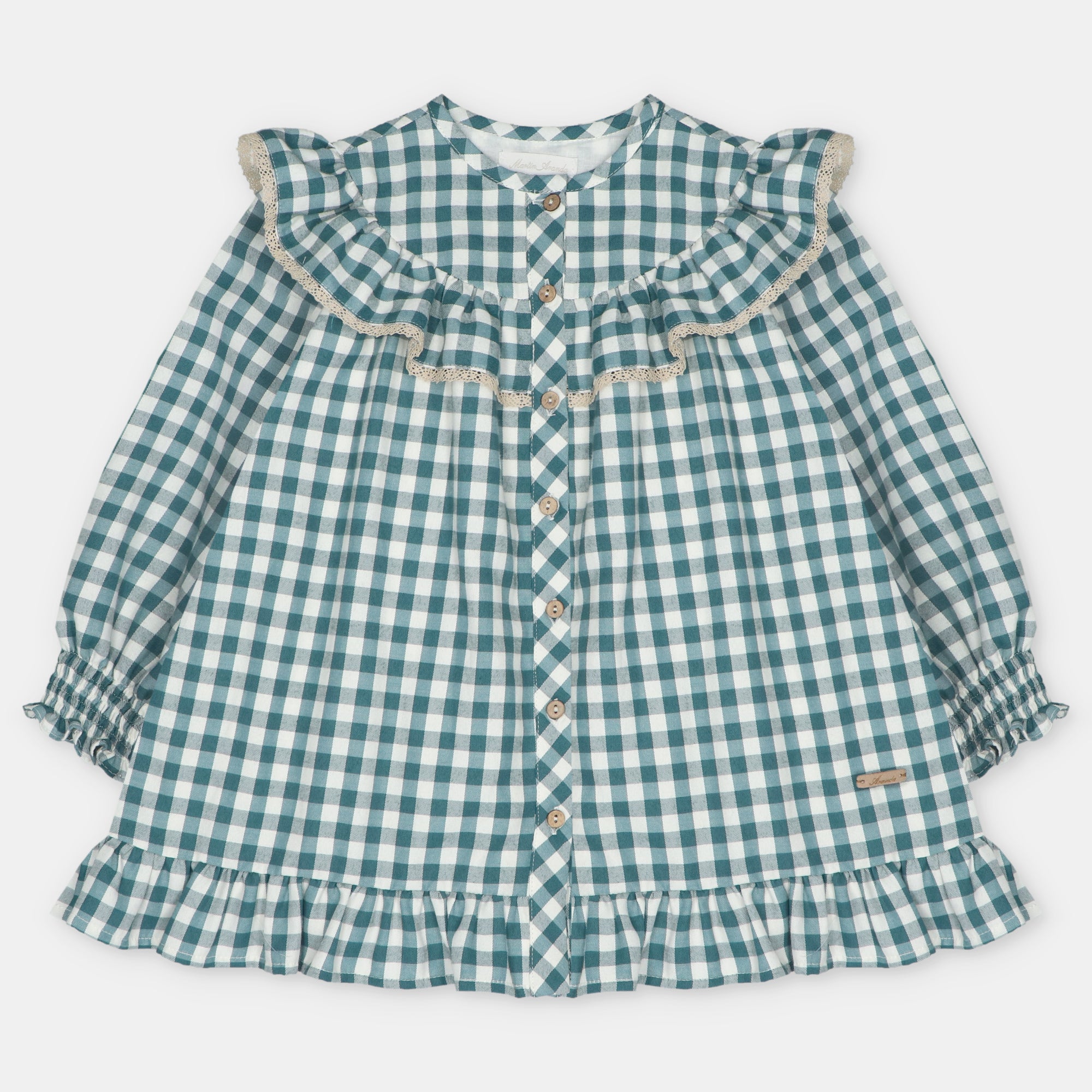 Vestido estampado vichy verde da Martín Aranda "Navia"