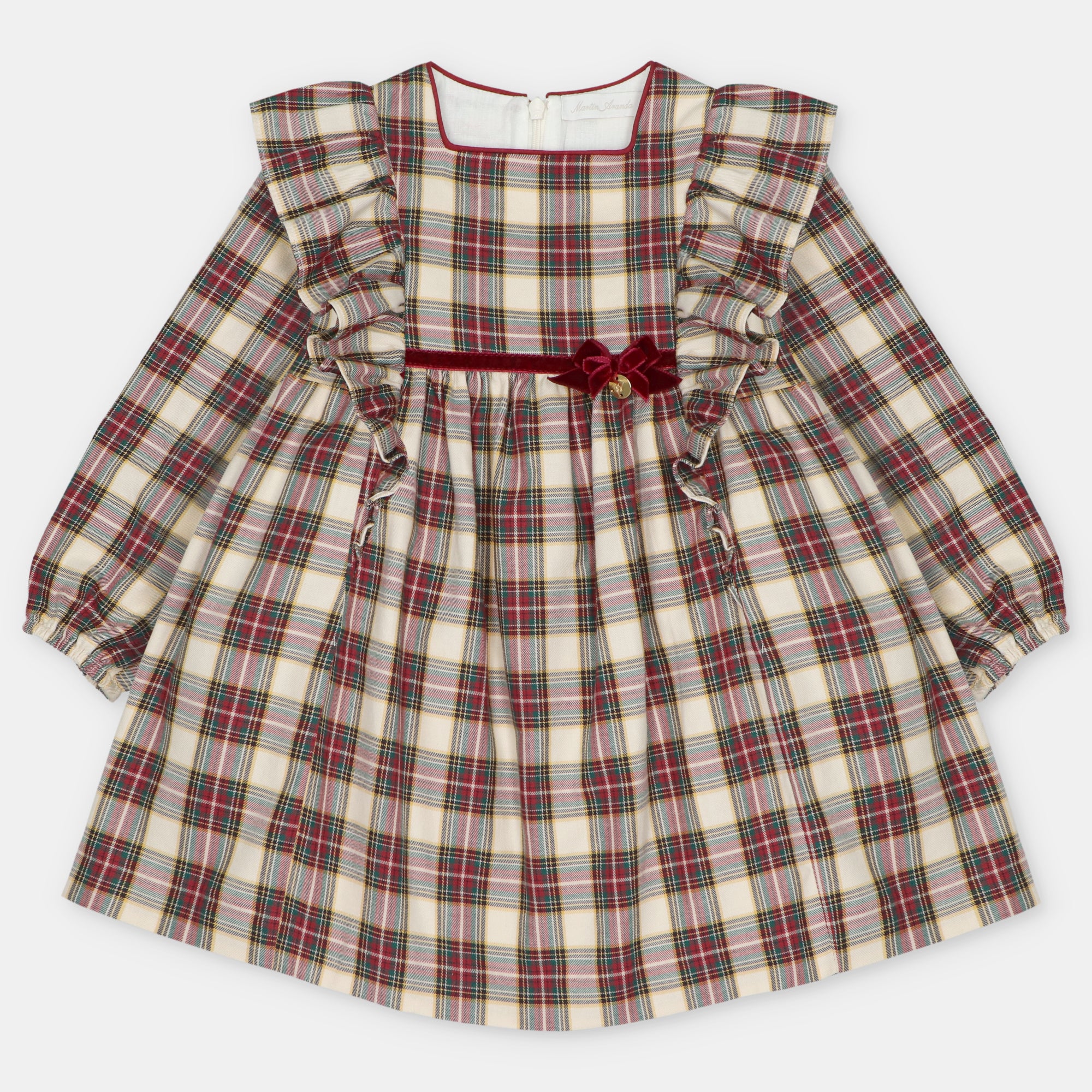 Vestido xadrez com folho da Martín Aranda "Tineo"