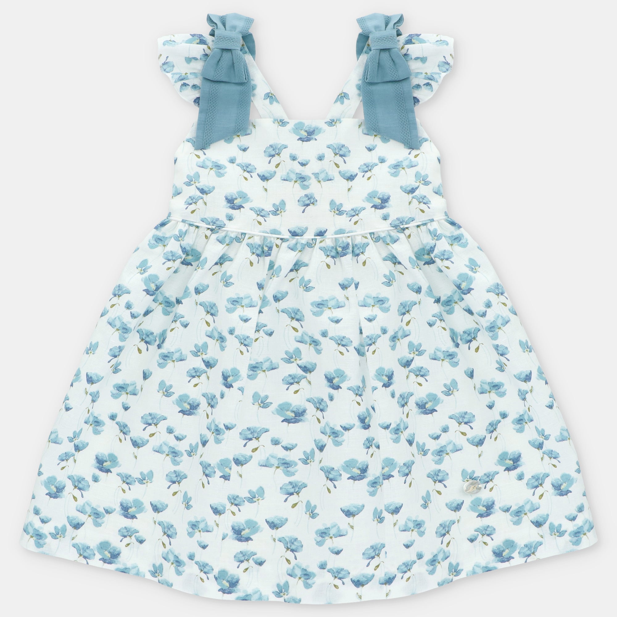 Vestido estampado floral azul pardo da Martín Aranda "Milton"