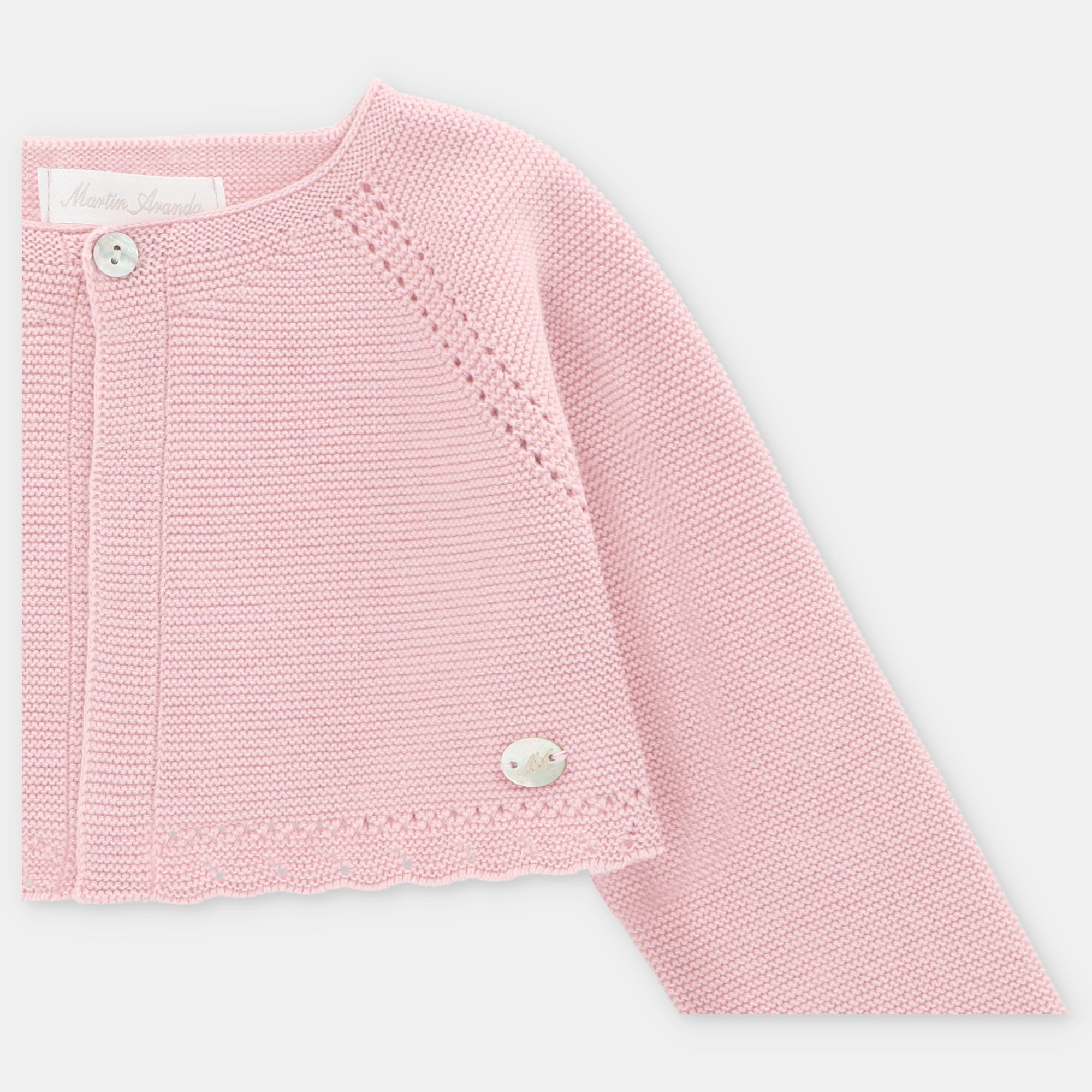Bolero em malha rosa para bebe da Martin Aranda "Toronto"