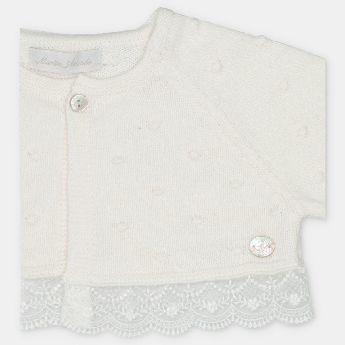 Bolero pérola com renda da Martín Aranda "Amieva"