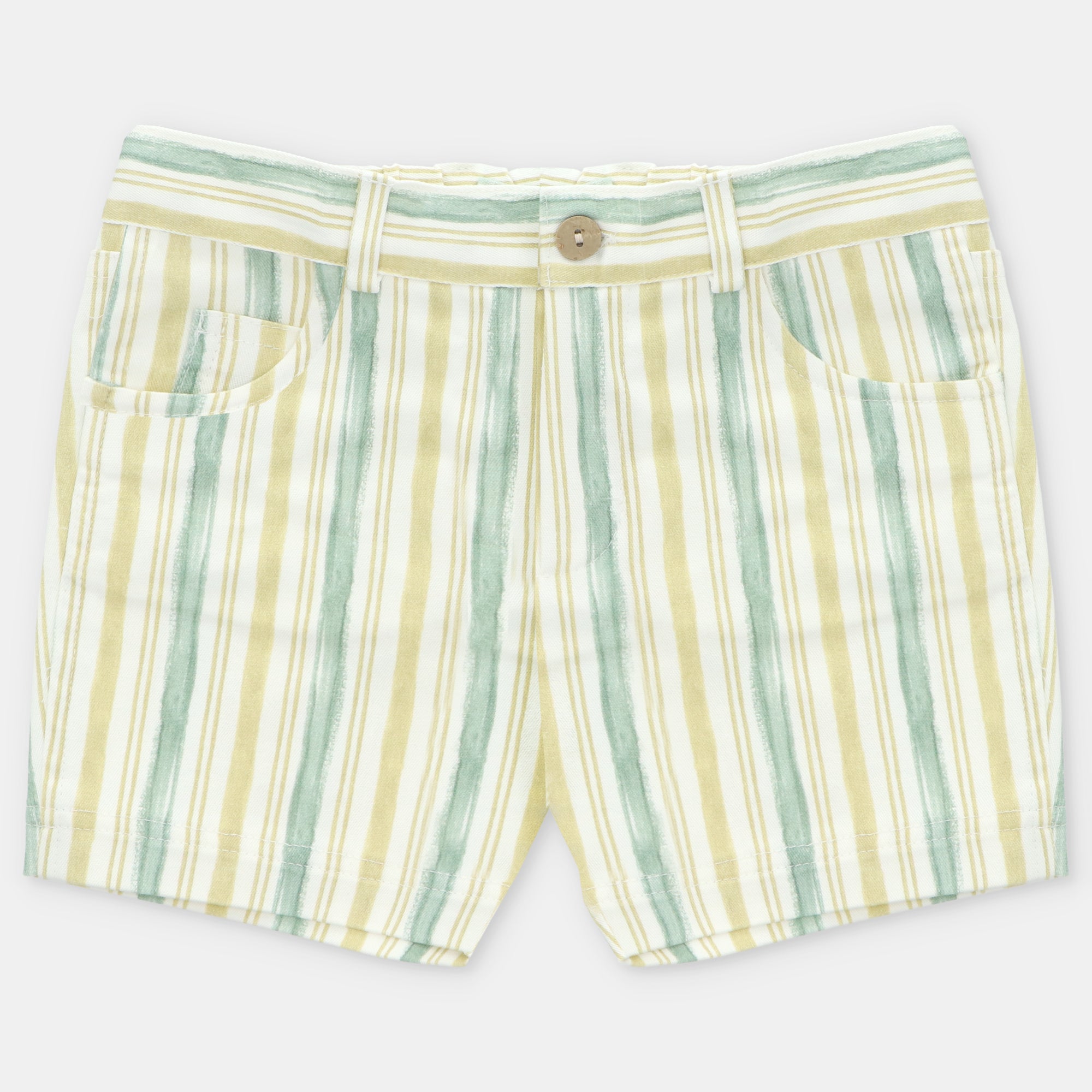 Conjunto blusa pérola e calção com riscas da Martín Aranda "Edmonton"