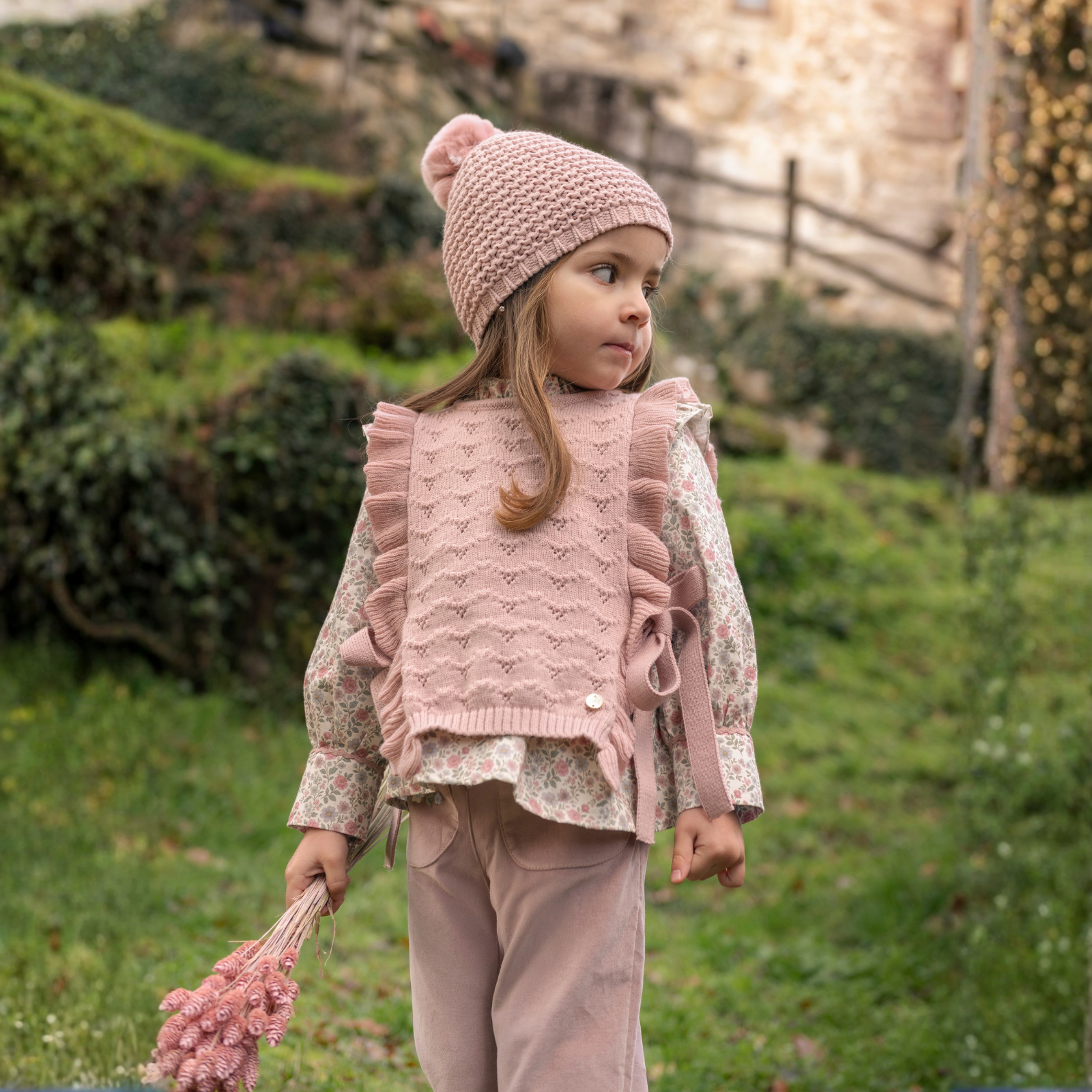 Conjunto blusa estampada e calça rosa da Paz Rodriguez "Ledicia"