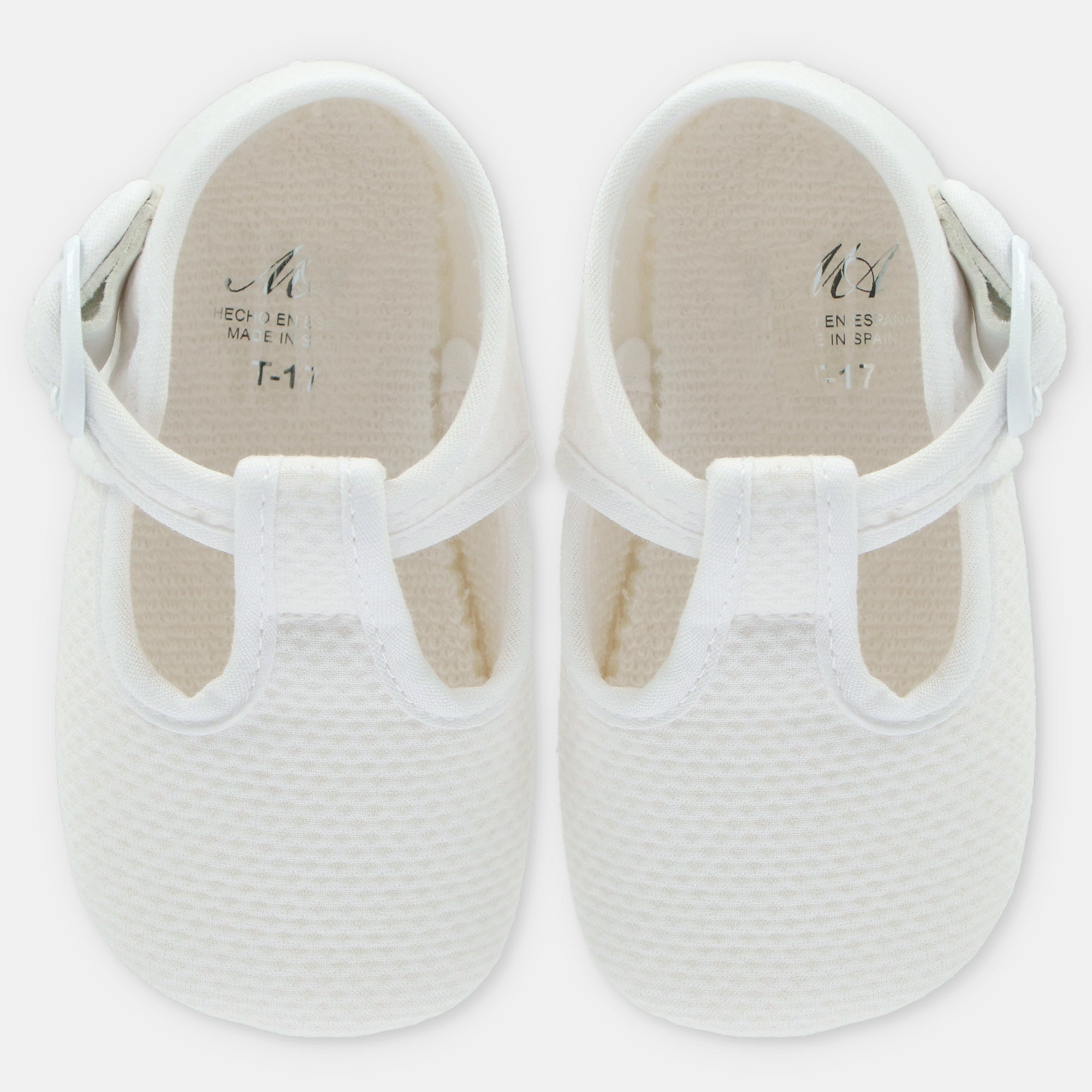 Sapatos tela branco para bebé da Martín Aranda "Montreal"