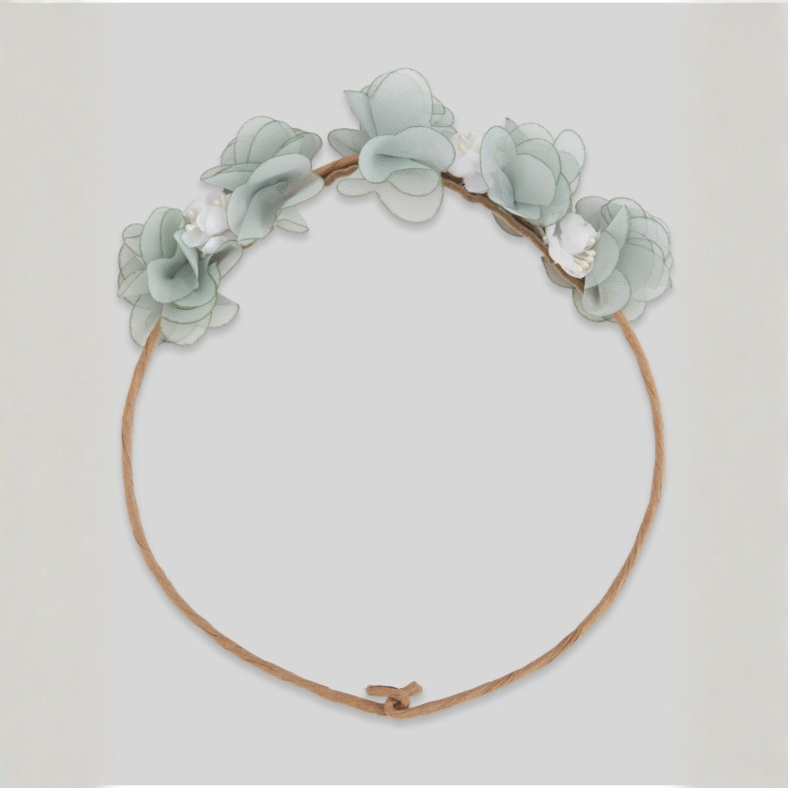 Tiara de flores verde água da Paz Rodriguez “Cerimónia”