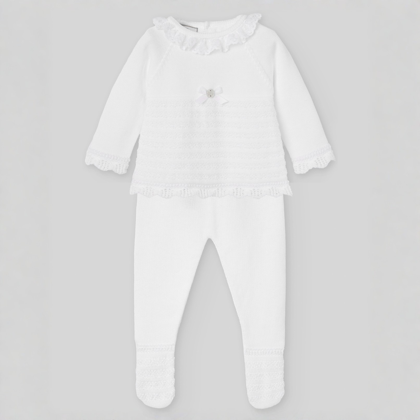 Conjunto recém nascido menina branco da Paz Rodriguez "Alaia"