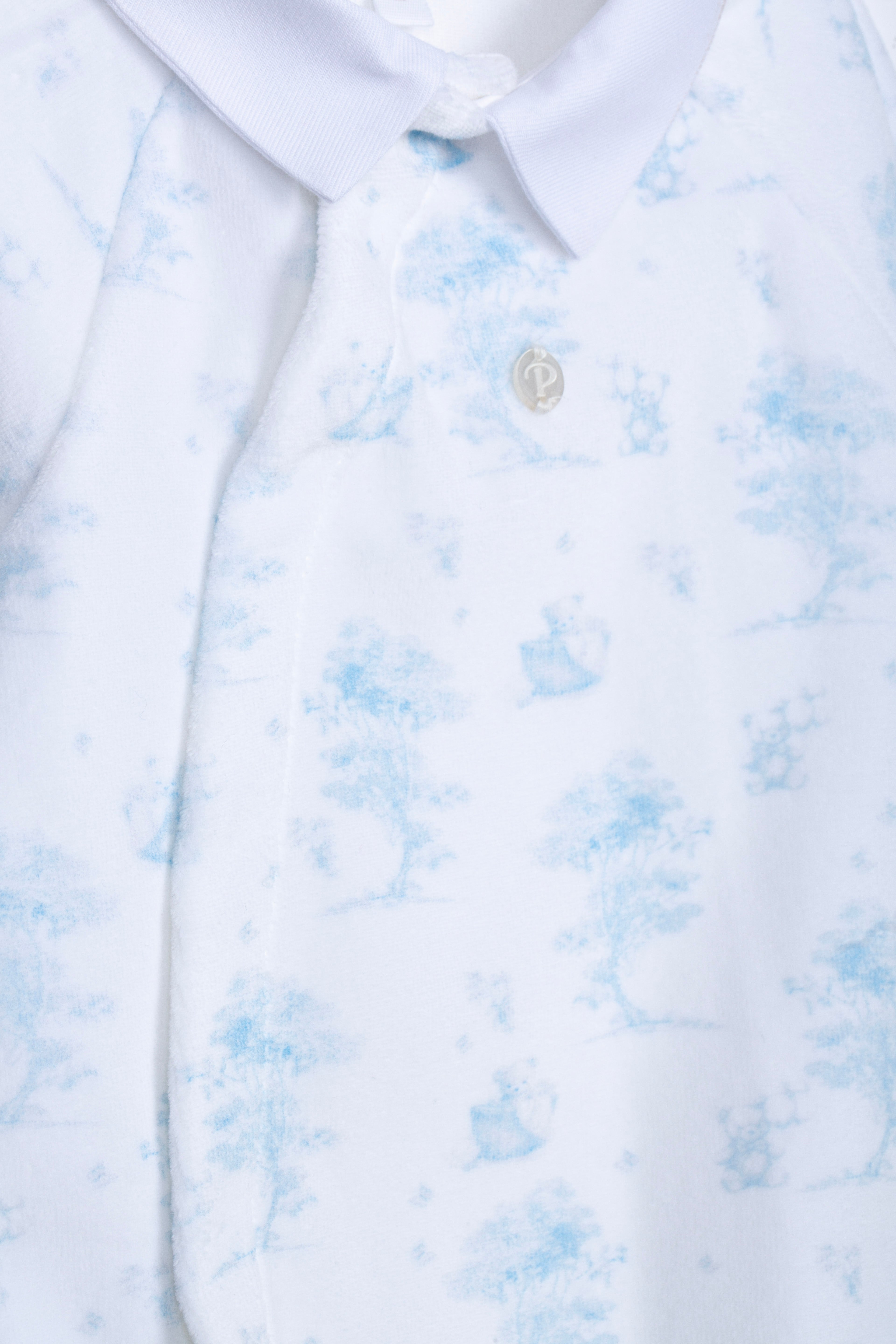 Babygrow para menino em estampado azul da Patachou "Blue"